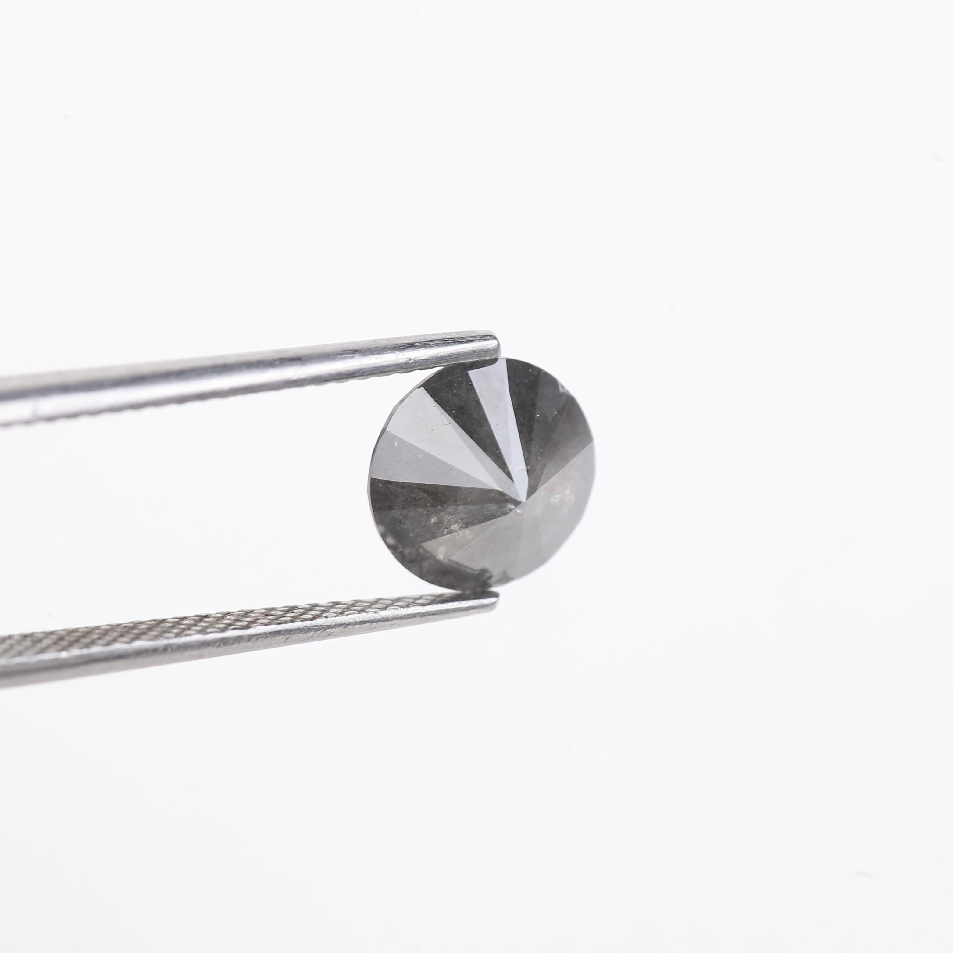 2.22 Carat Natural Grey Round Loose Salt And Pepper Diamond 8.30 MM