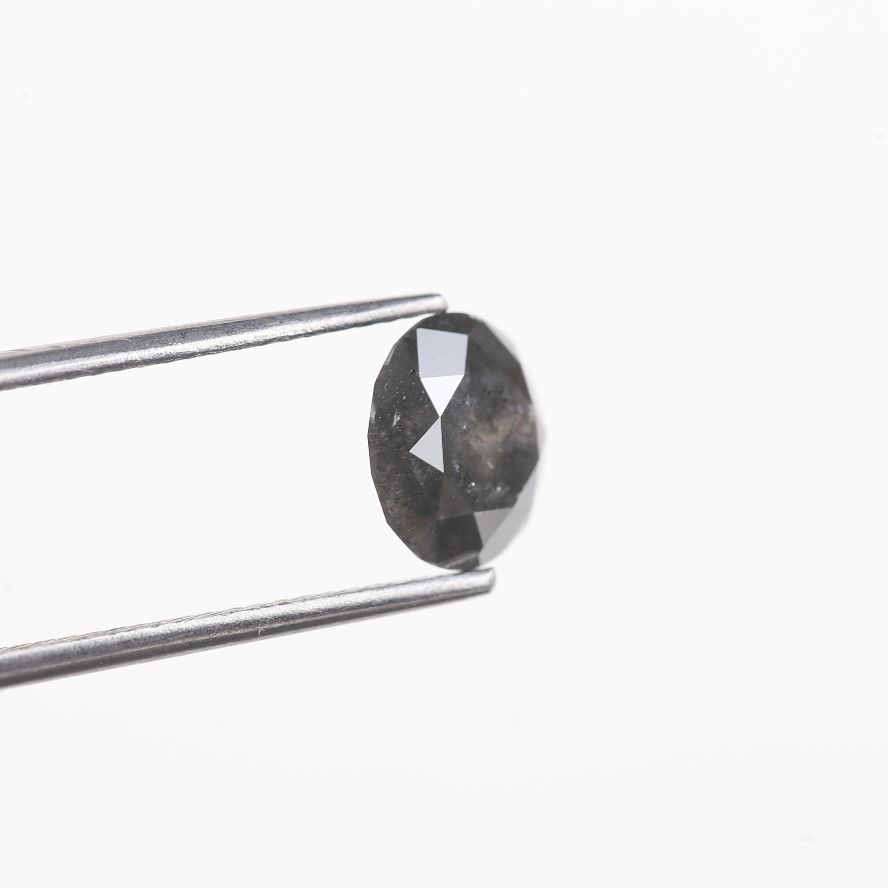 2.22 Carat Natural Grey Round Loose Salt And Pepper Diamond 8.30 MM