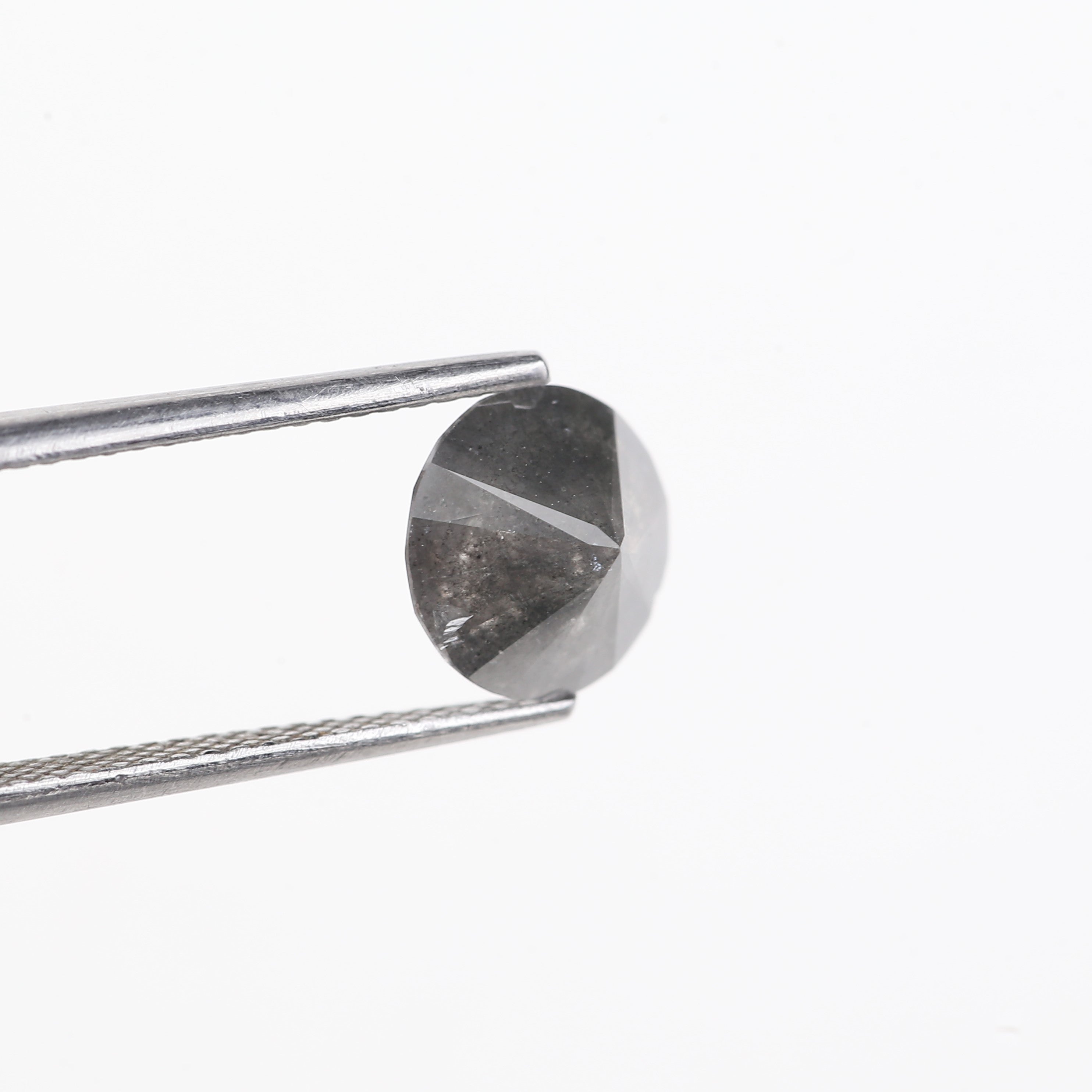 2.22 Carat Natural Grey Round Loose Salt And Pepper Diamond 8.30 MM