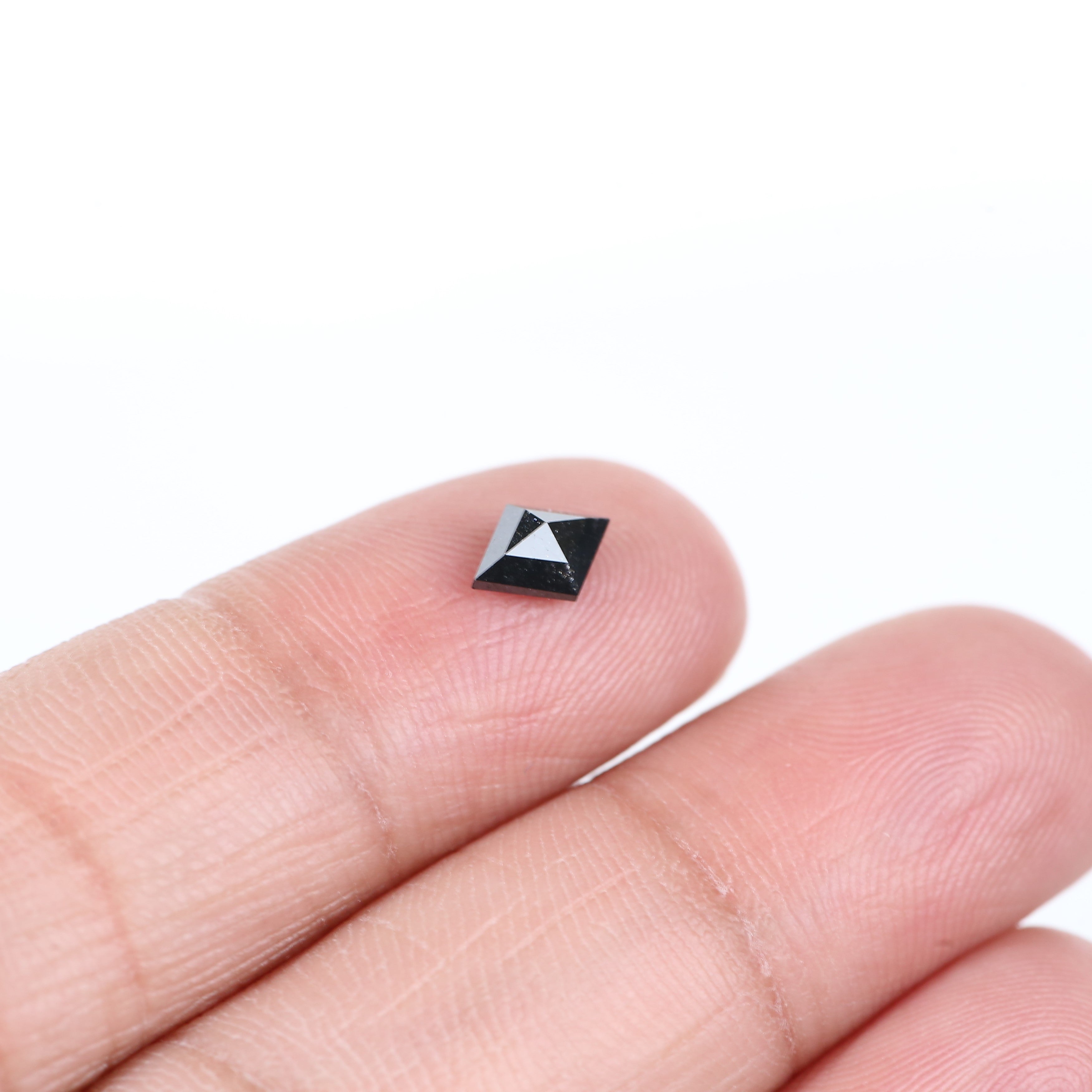 0.55 Carat Lozenge Natural Black Salt and Pepper Loose Diamond 7.2 MM