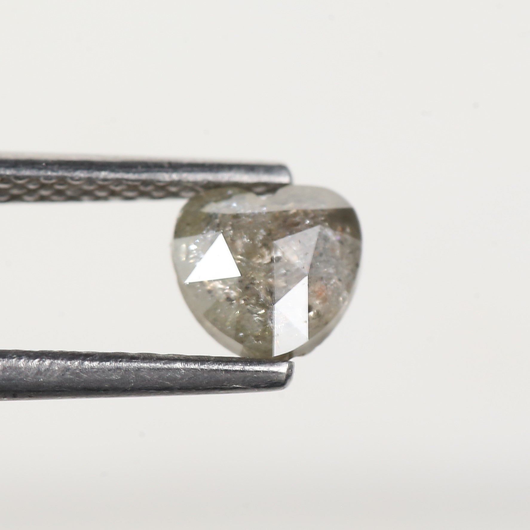 0.54 Carat Heart Shaped Grey Salt and Pepper Diamond 5.4 MM