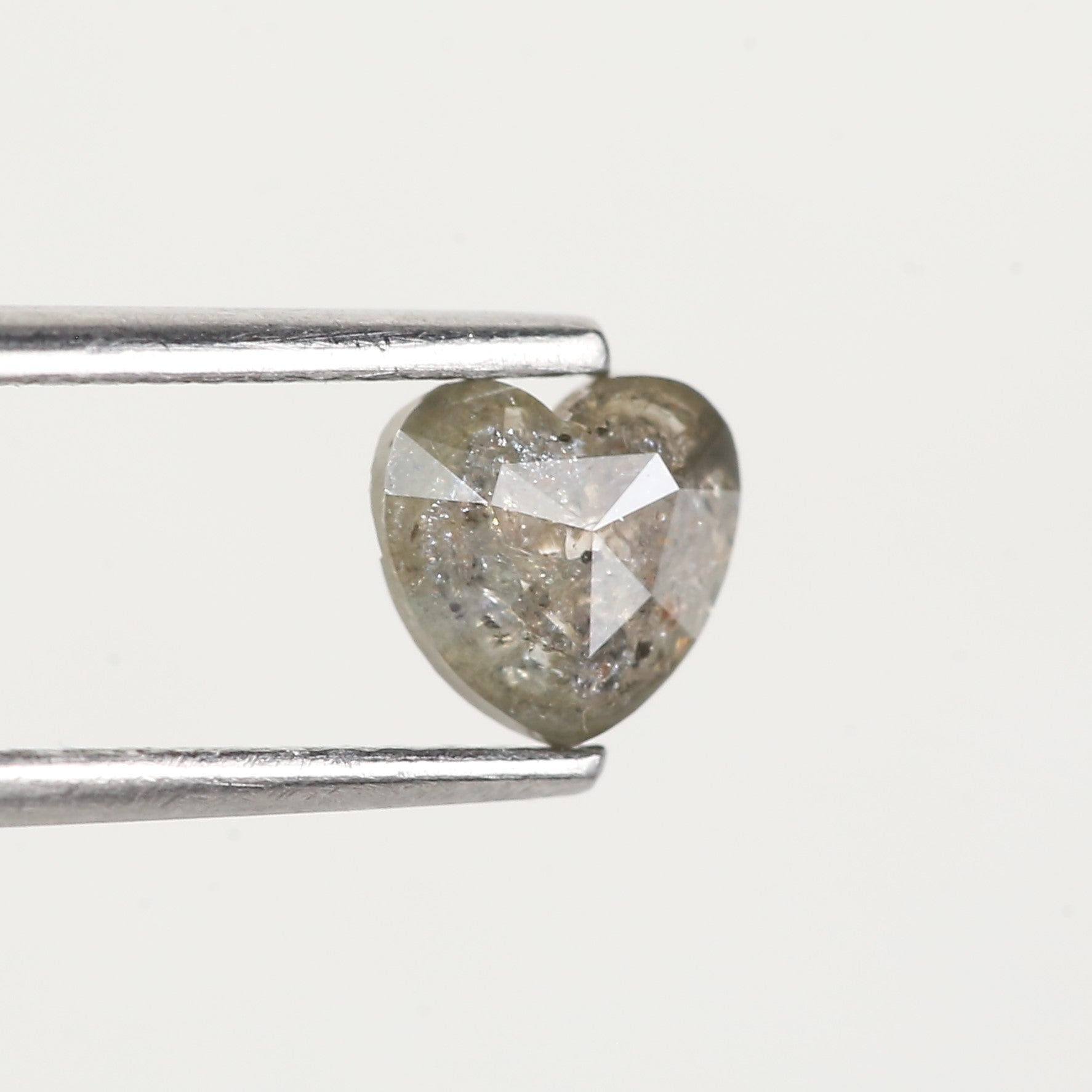 0.54 Carat Heart Shaped Grey Salt and Pepper Diamond 5.4 MM