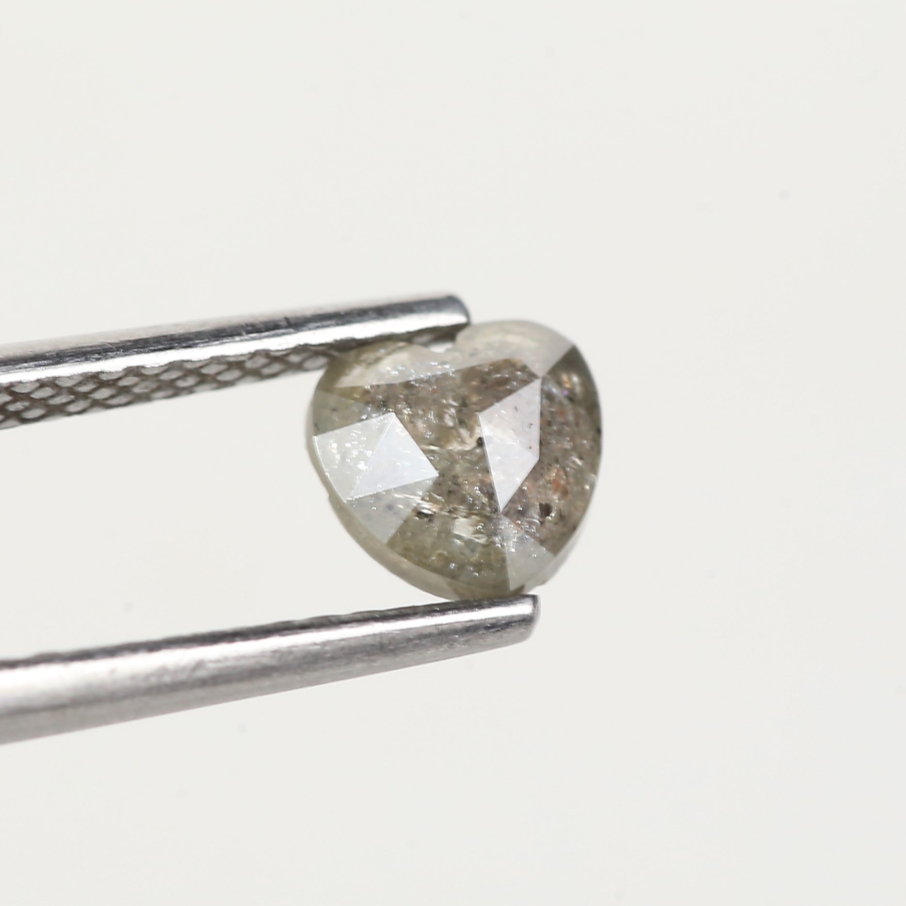 0.54 Carat Heart Shaped Grey Salt and Pepper Diamond 5.4 MM