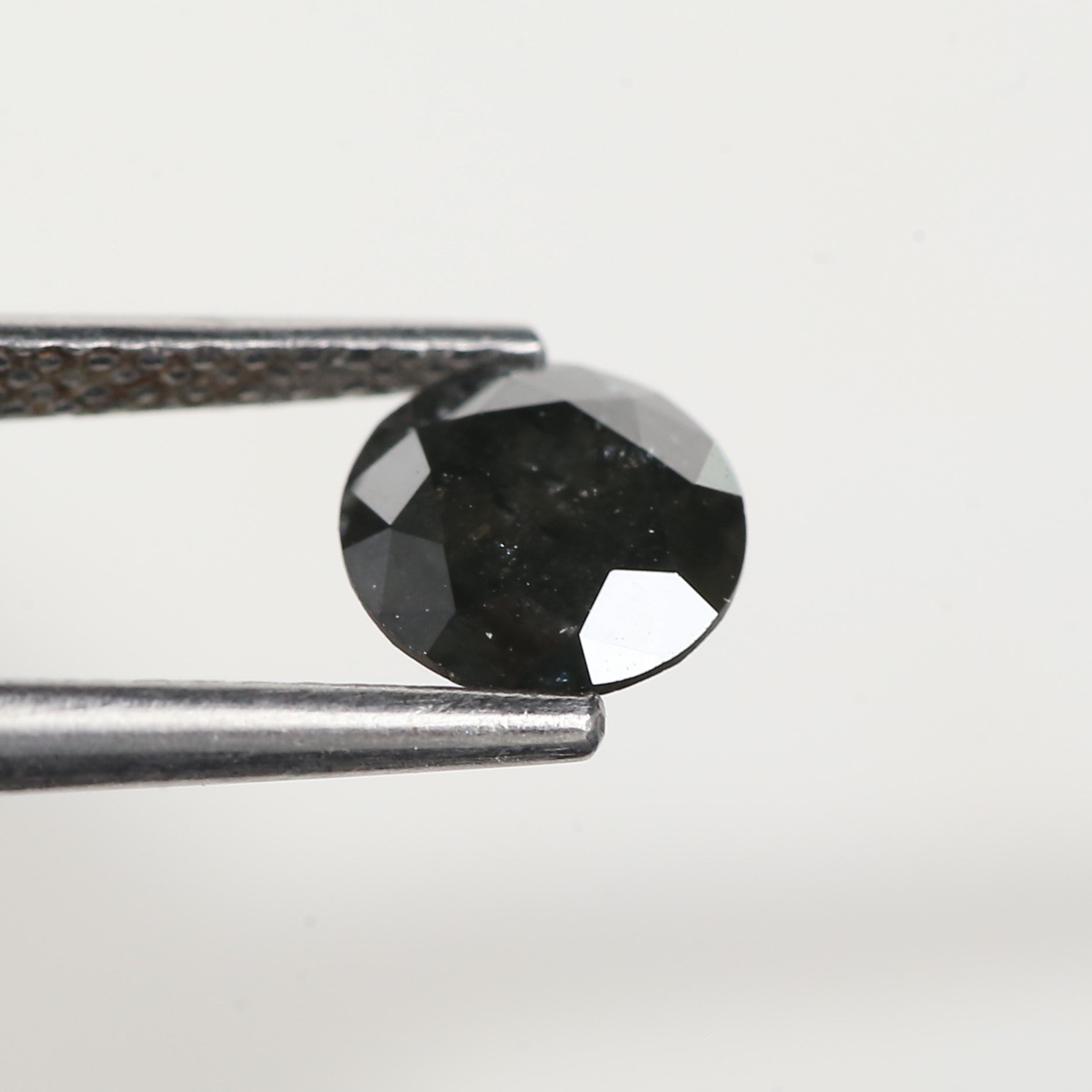 0.91 Carat Round Black Salt and Pepper Loose Diamond 6.3 MM