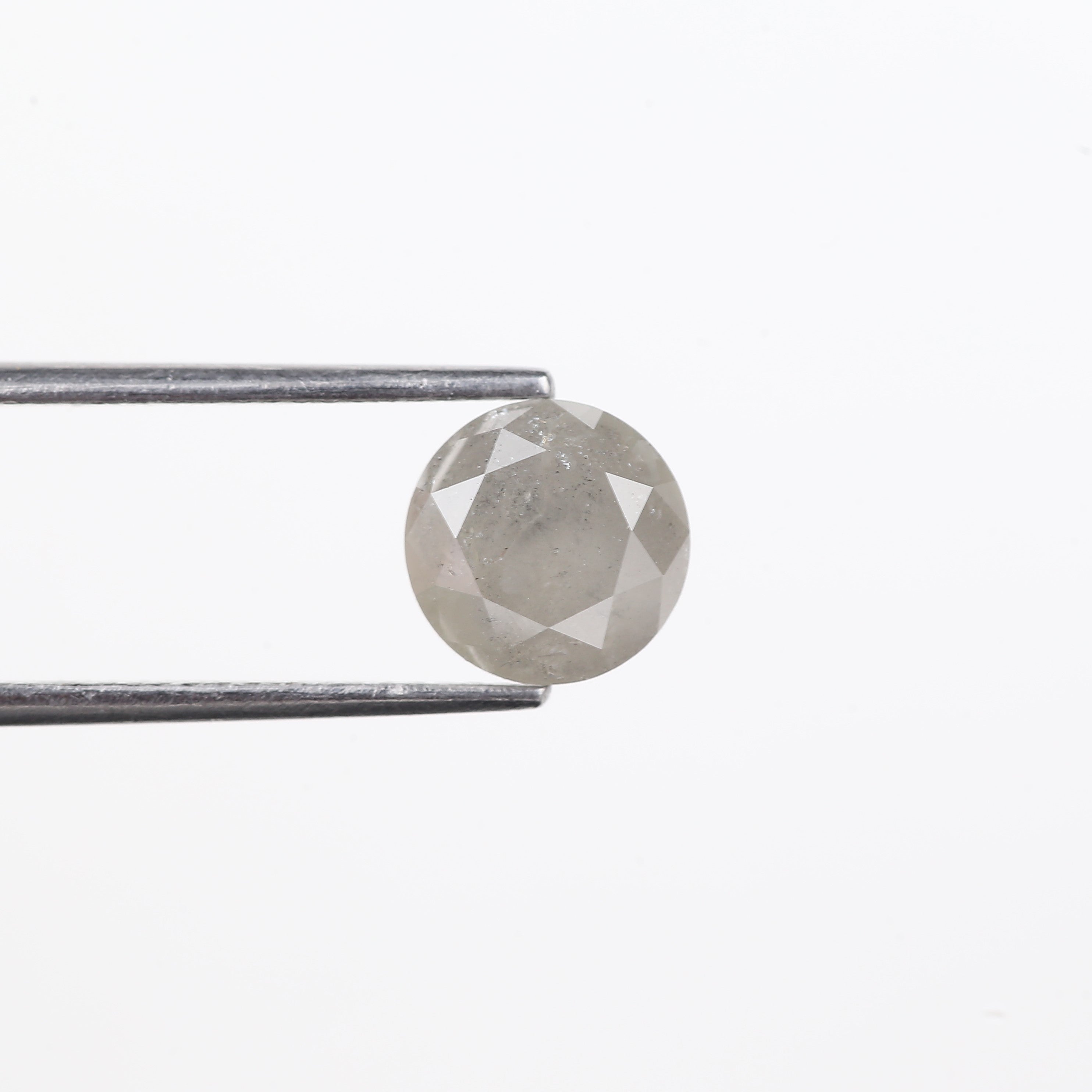 2.50 Carat Salt And Pepper Diamond Natural Grey Round Cut Loose 7.85 MM