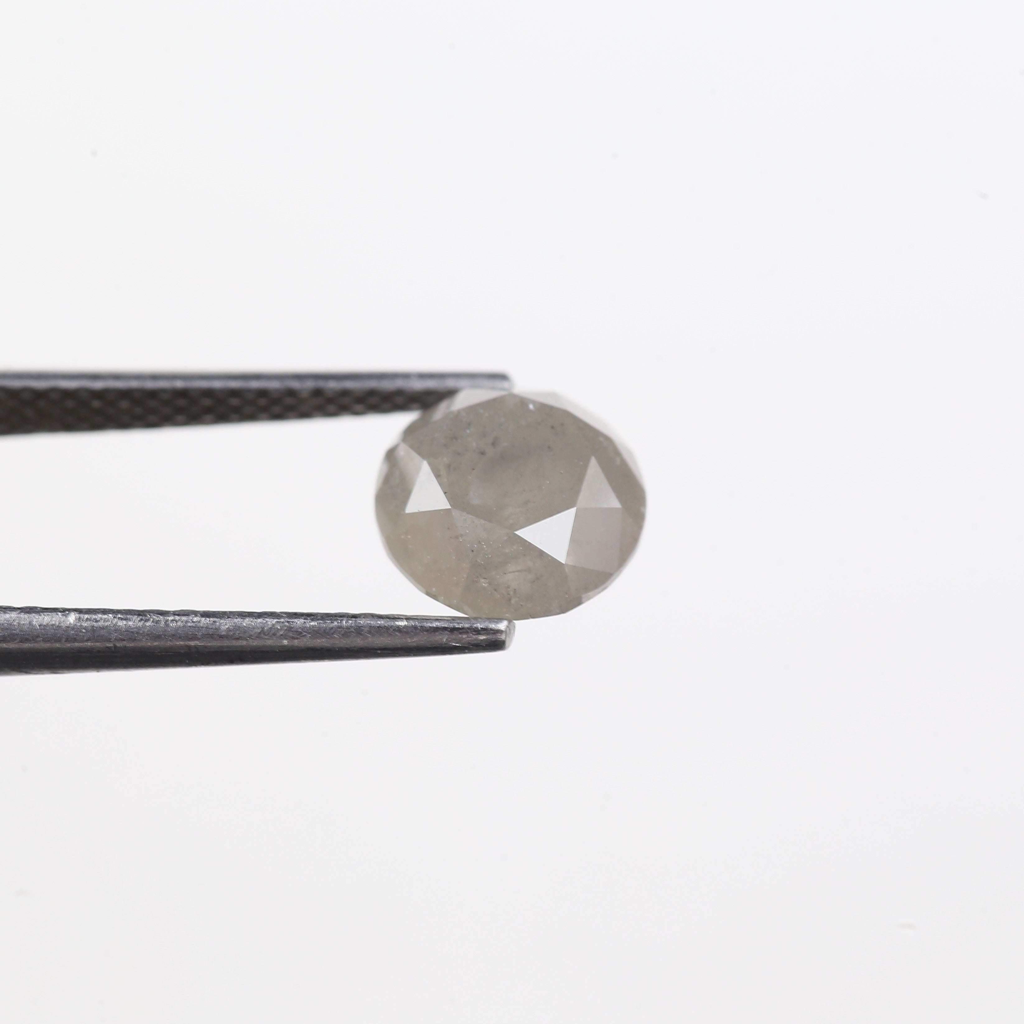 2.50 Carat Salt And Pepper Diamond Natural Grey Round Cut Loose 7.85 MM