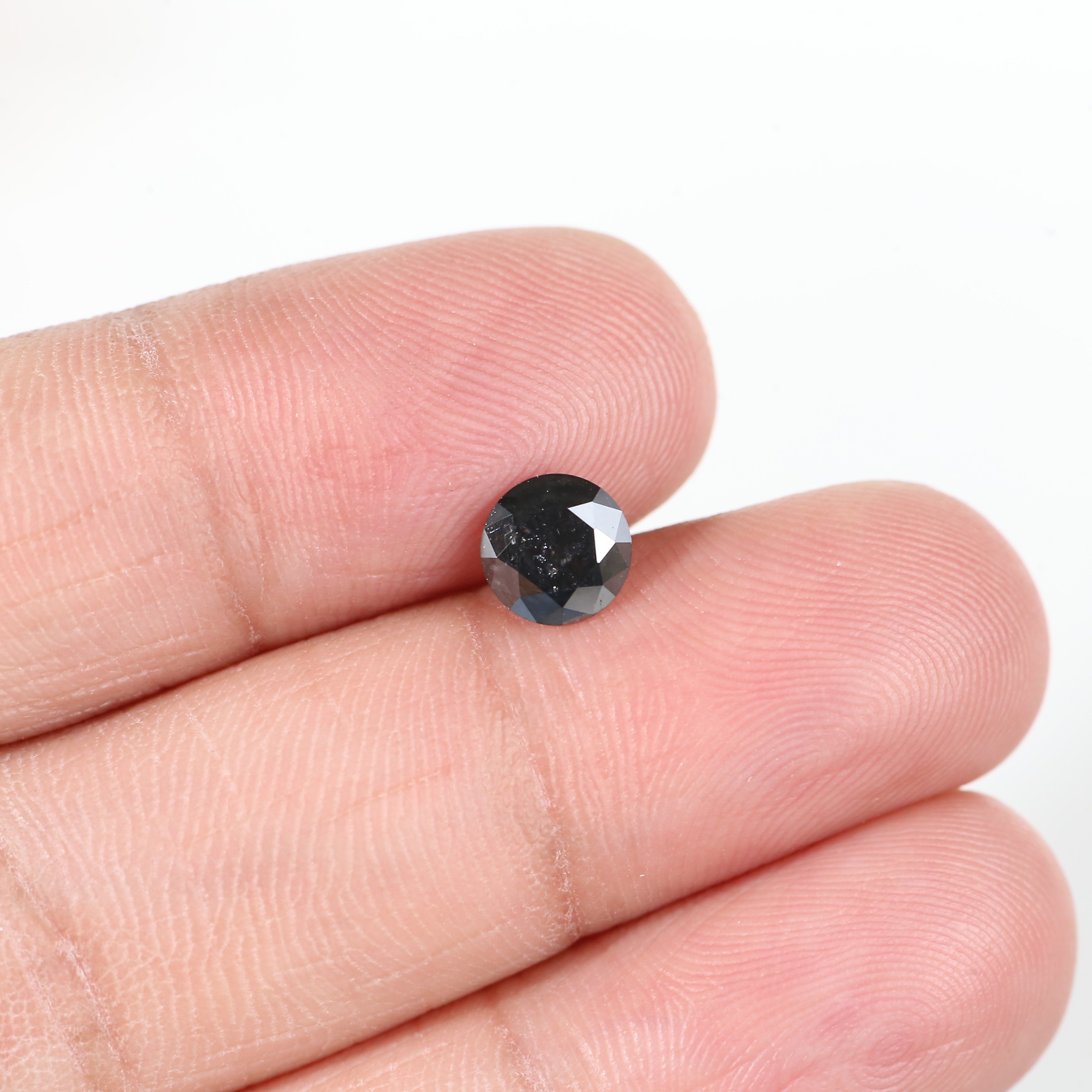 0.91 Carat Round Black Salt and Pepper Loose Diamond 6.3 MM