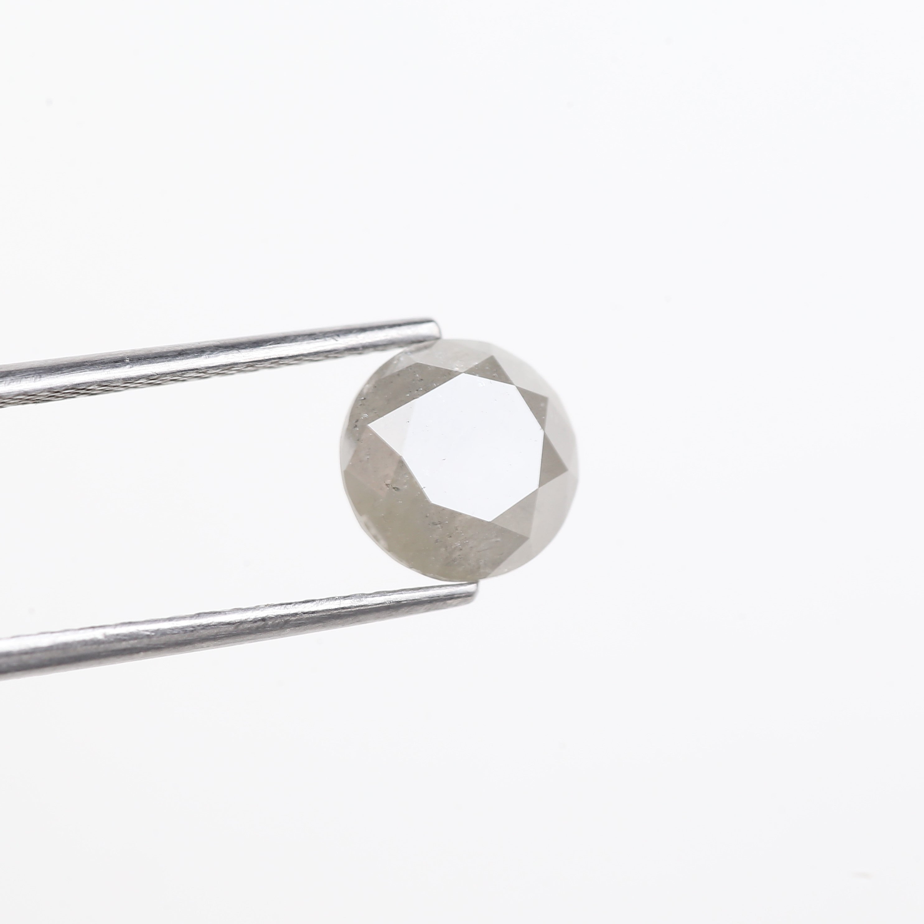 2.50 Carat Salt And Pepper Diamond Natural Grey Round Cut Loose 7.85 MM