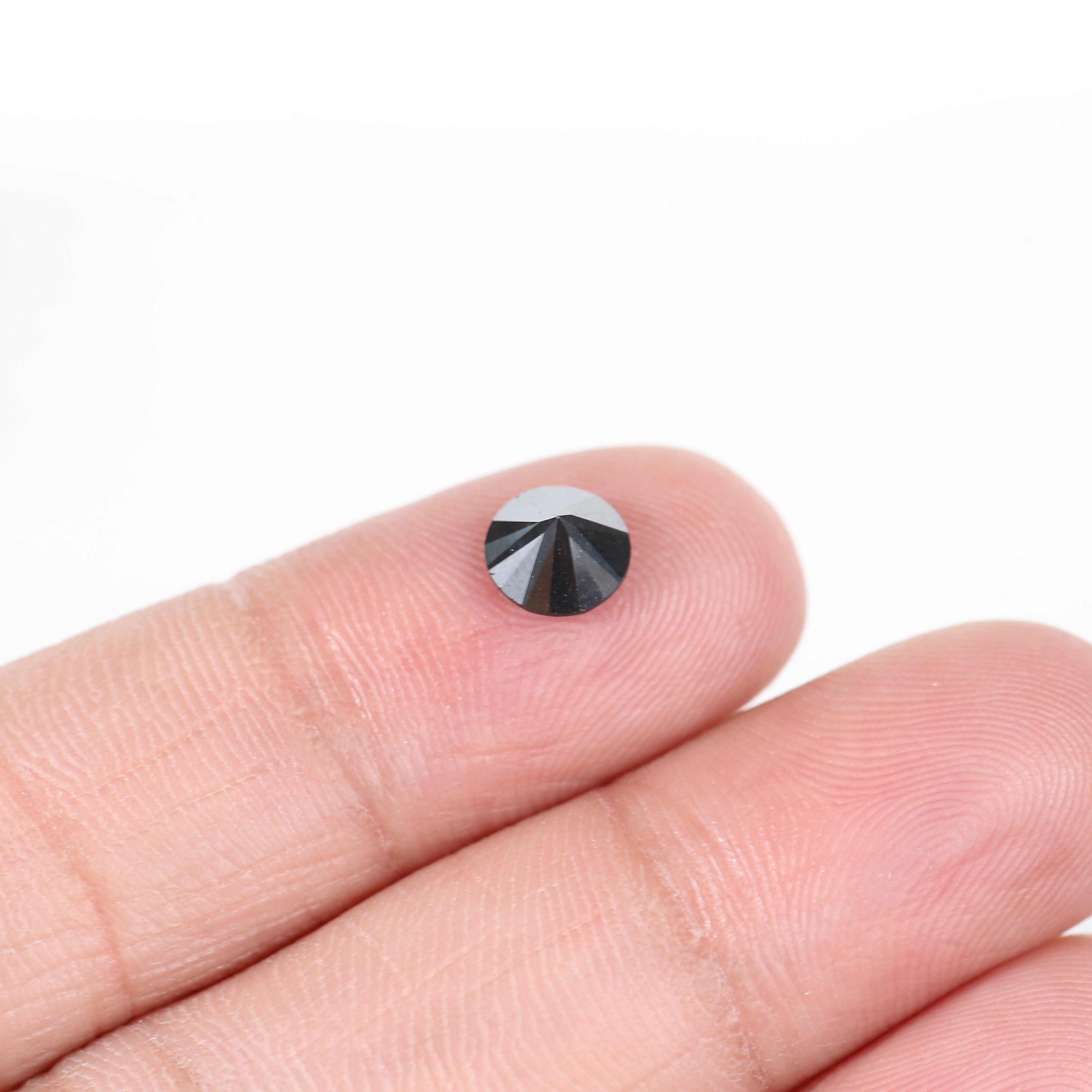 0.91 Carat Round Black Salt and Pepper Loose Diamond 6.3 MM