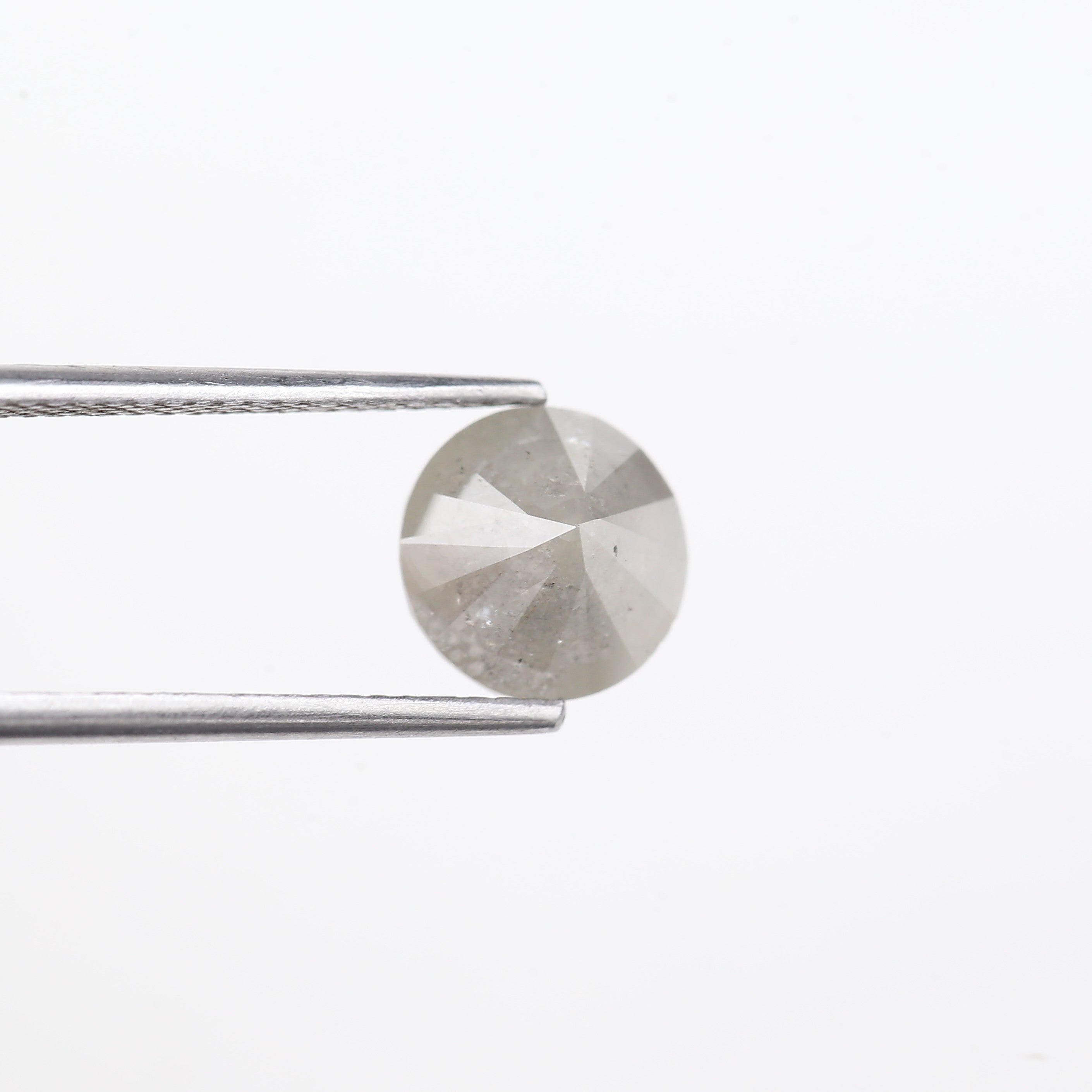 2.50 Carat Salt And Pepper Diamond Natural Grey Round Cut Loose 7.85 MM