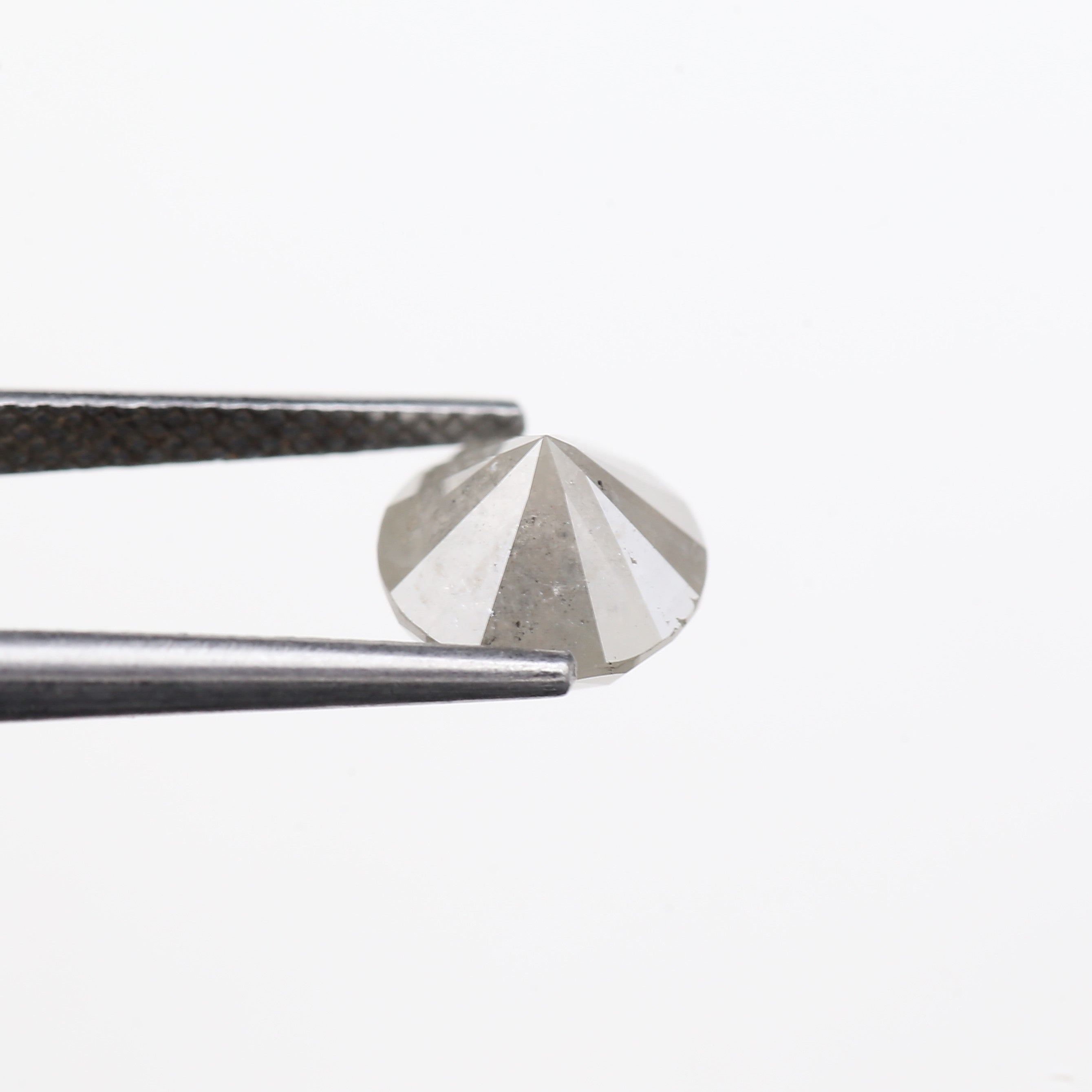 2.50 Carat Salt And Pepper Diamond Natural Grey Round Cut Loose 7.85 MM