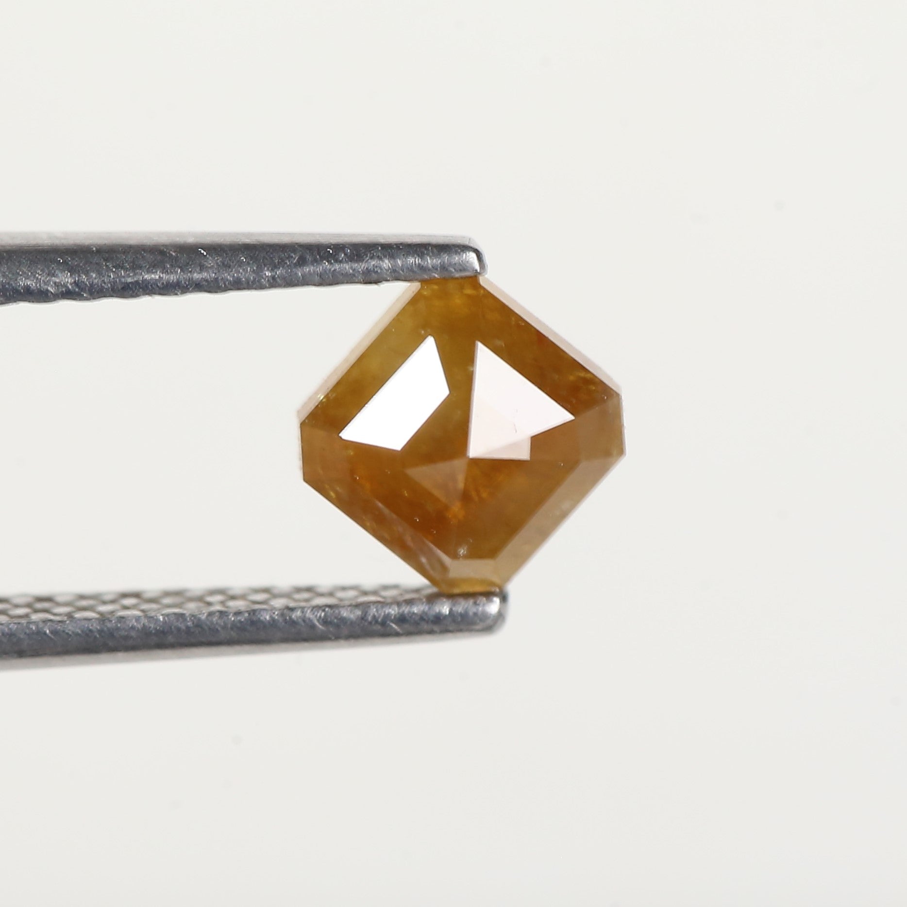 0.67 Carat Asscher Cut Yellow Salt and Pepper Diamond 5 MM