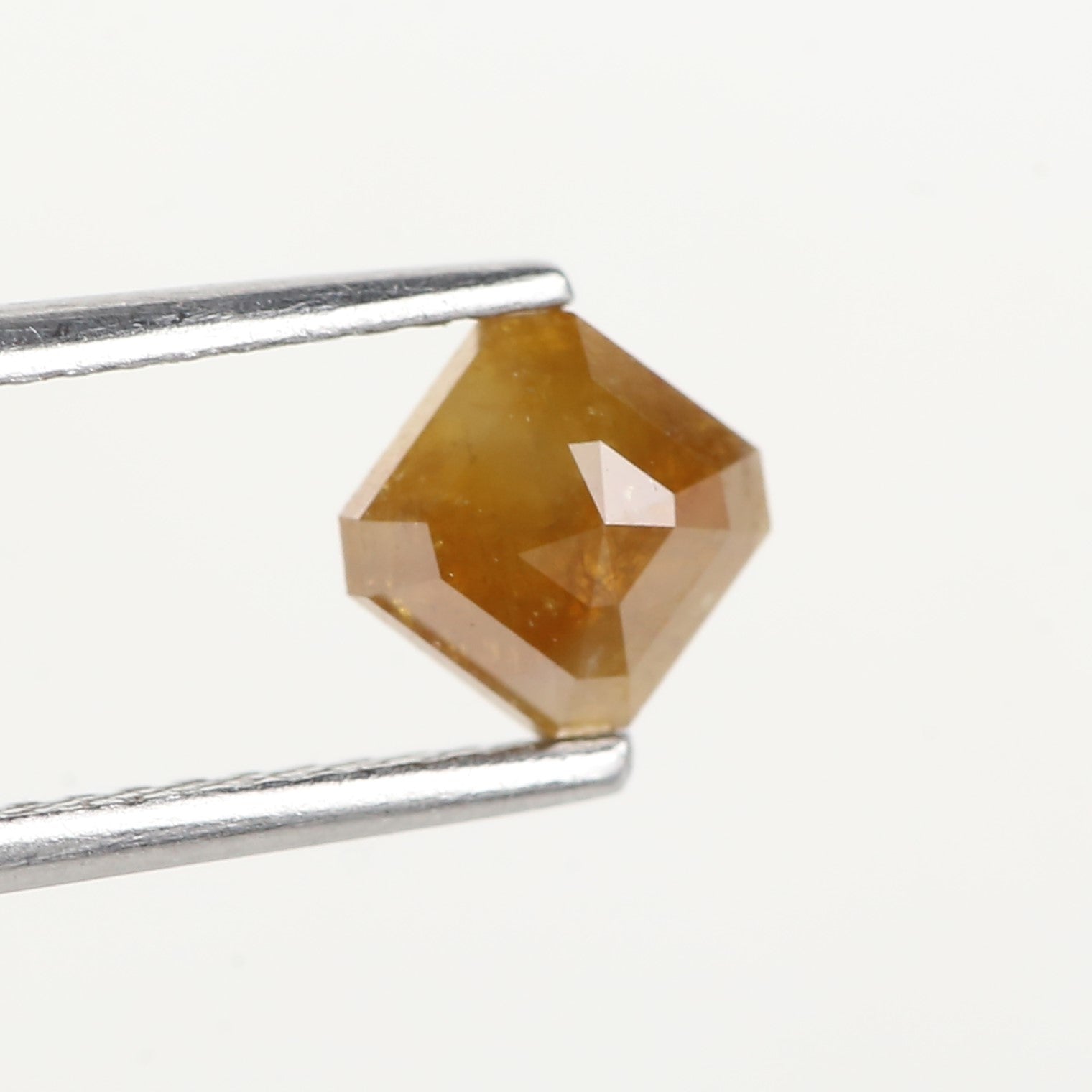 0.67 Carat Asscher Cut Yellow Salt and Pepper Diamond 5 MM