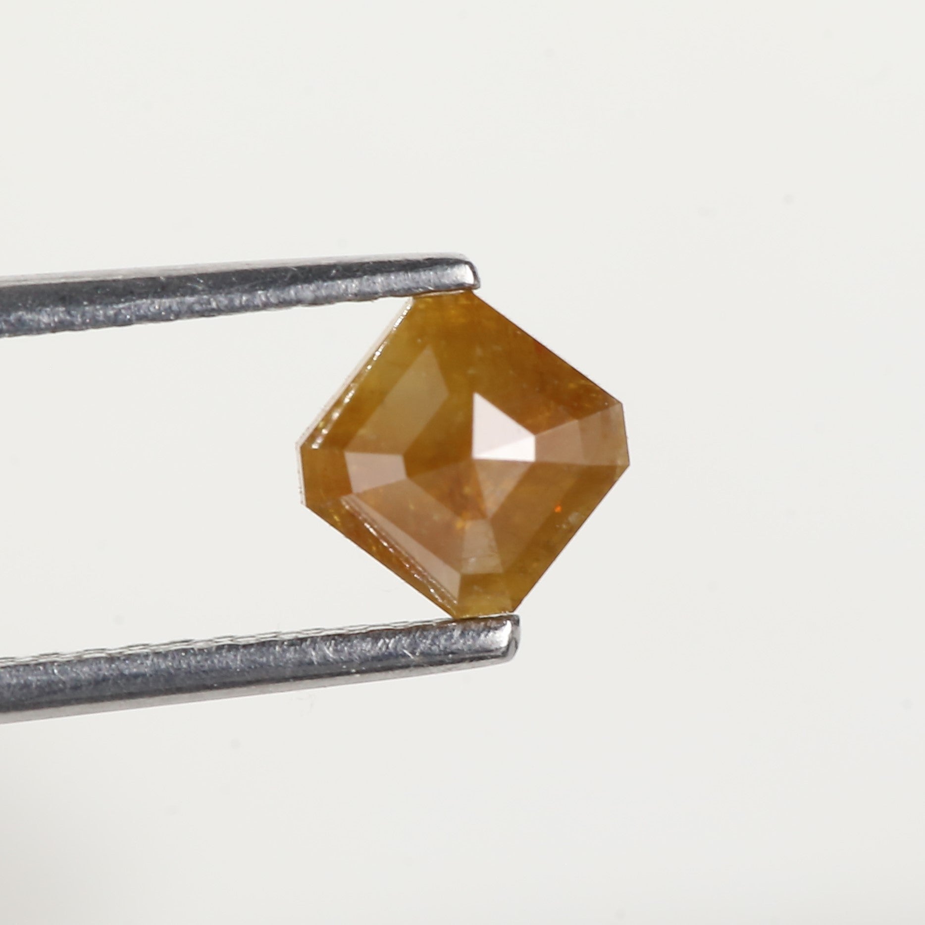 0.67 Carat Asscher Cut Yellow Salt and Pepper Diamond 5 MM