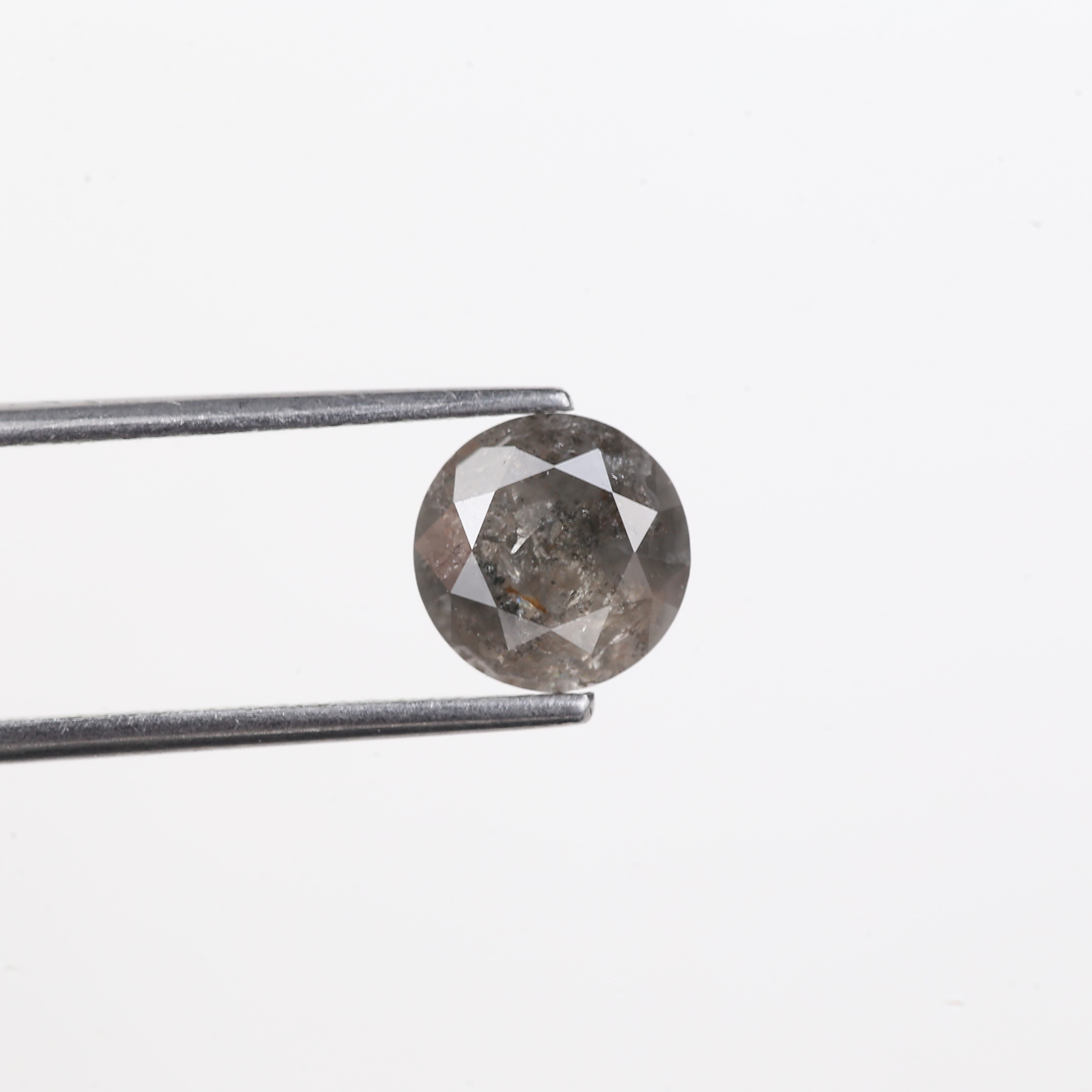 2 Carat Salt And Pepper Diamond Natural Grey Round Cut Diamond 7.65 MM