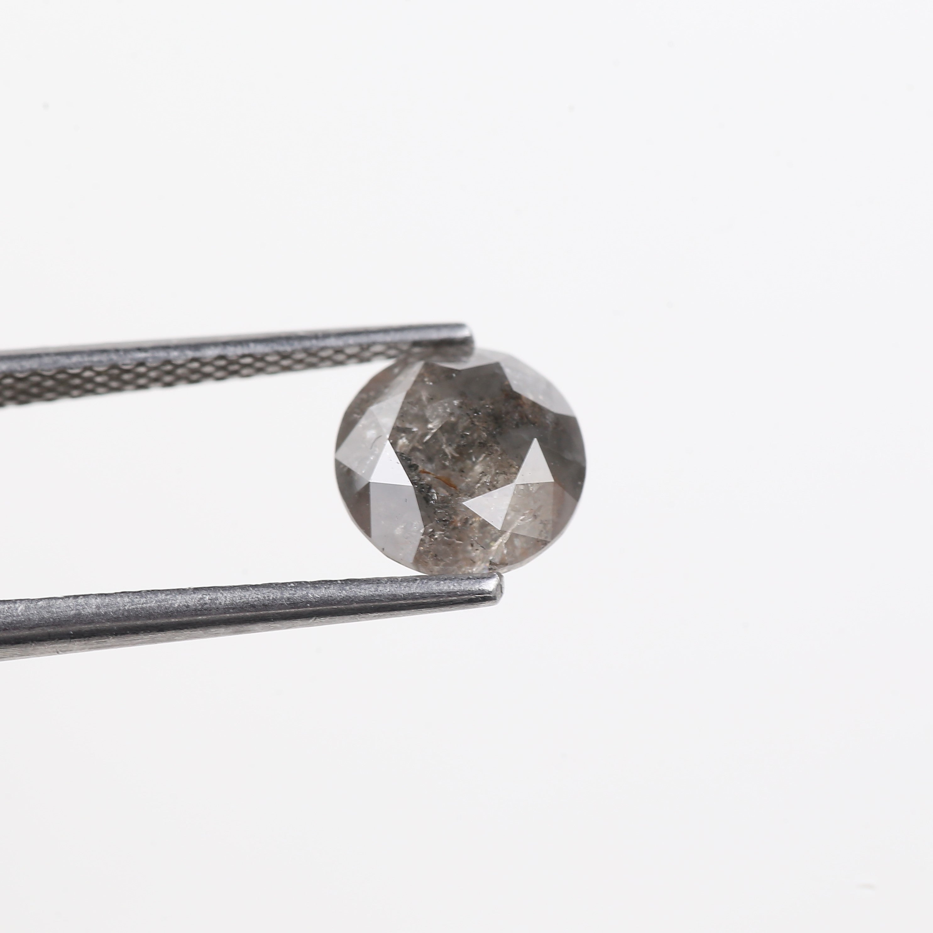 2 Carat Salt And Pepper Diamond Natural Grey Round Cut Diamond 7.65 MM