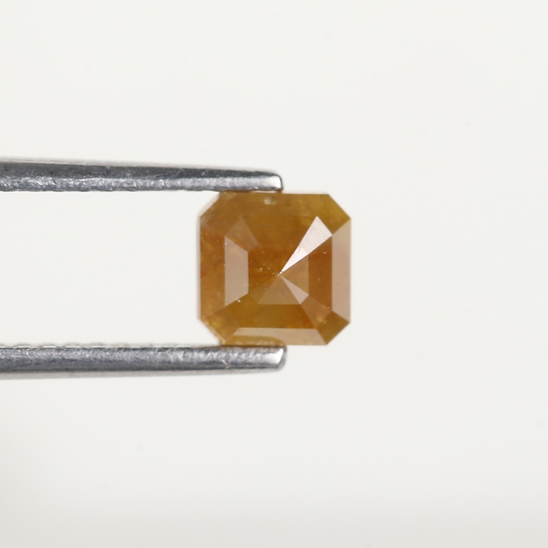 0.67 Carat Asscher Cut Yellow Salt and Pepper Diamond 5 MM