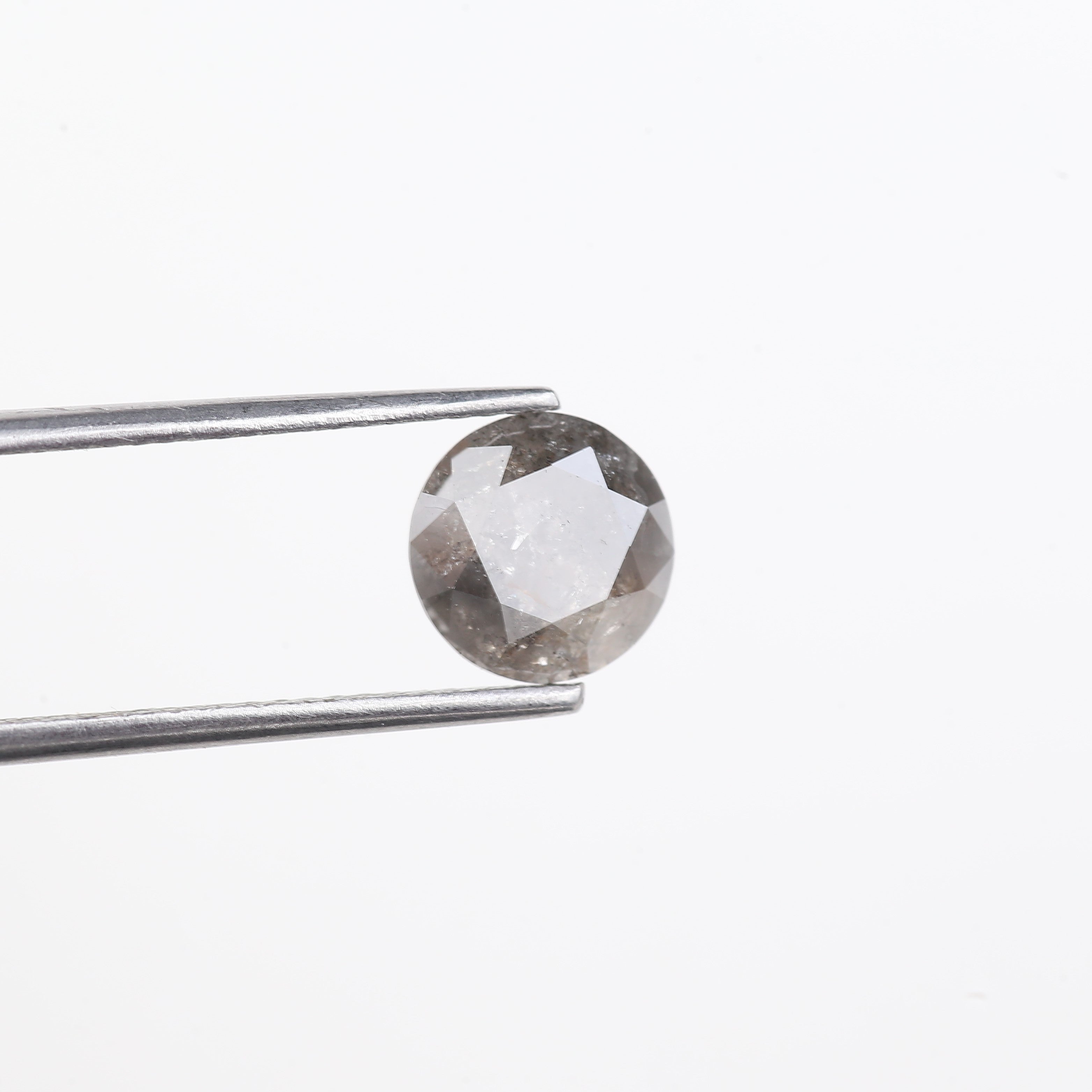 2 Carat Salt And Pepper Diamond Natural Grey Round Cut Diamond 7.65 MM