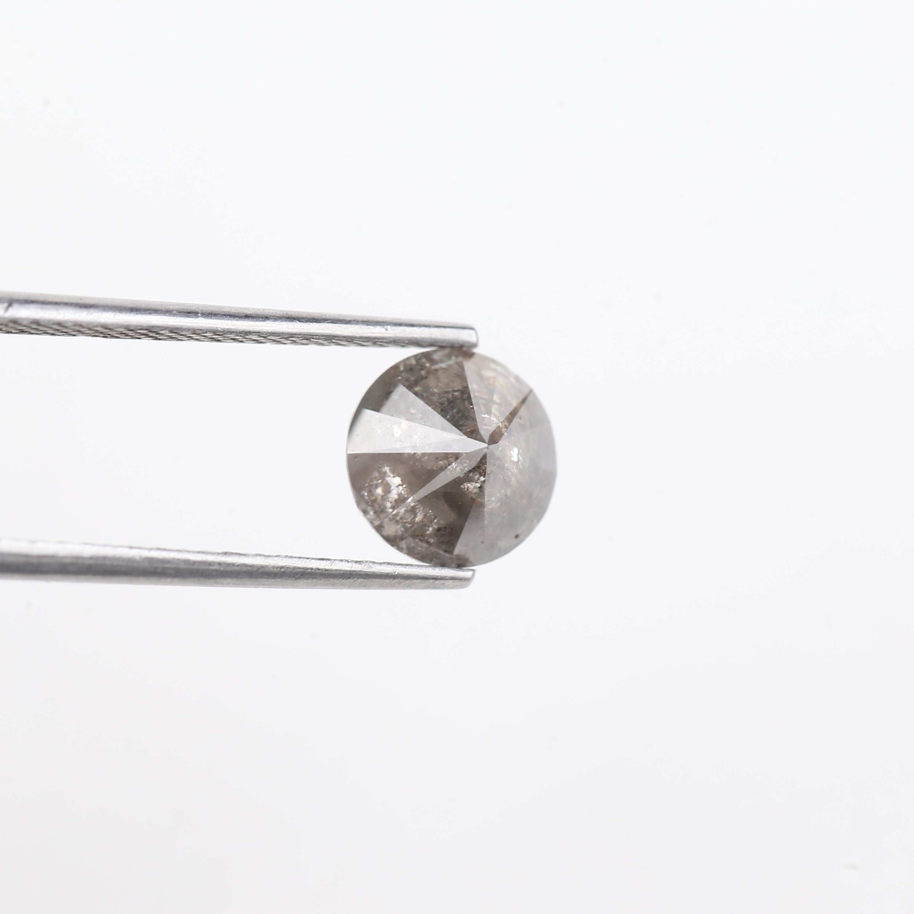 2 Carat Salt And Pepper Diamond Natural Grey Round Cut Diamond 7.65 MM