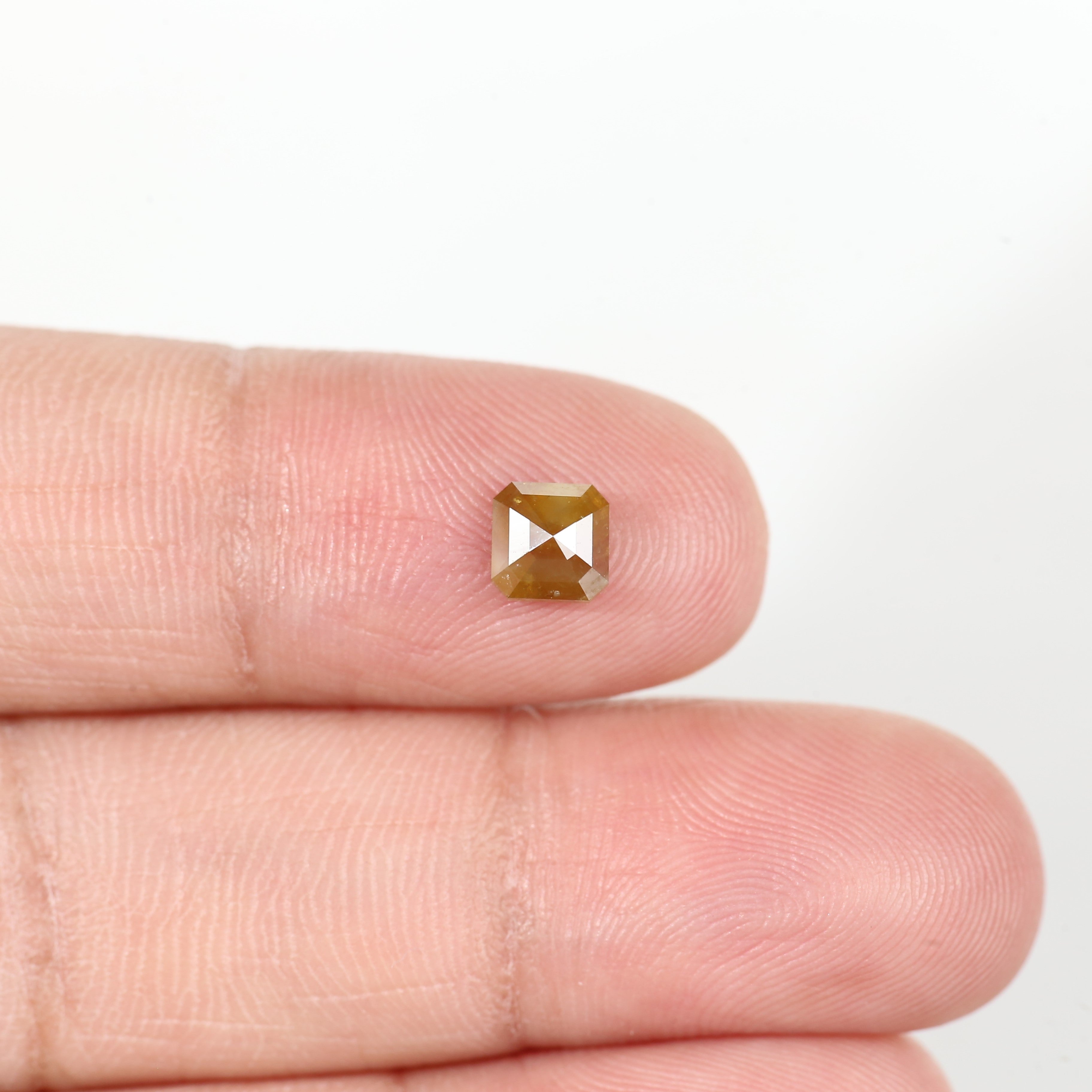 0.67 Carat Asscher Cut Yellow Salt and Pepper Diamond 5 MM