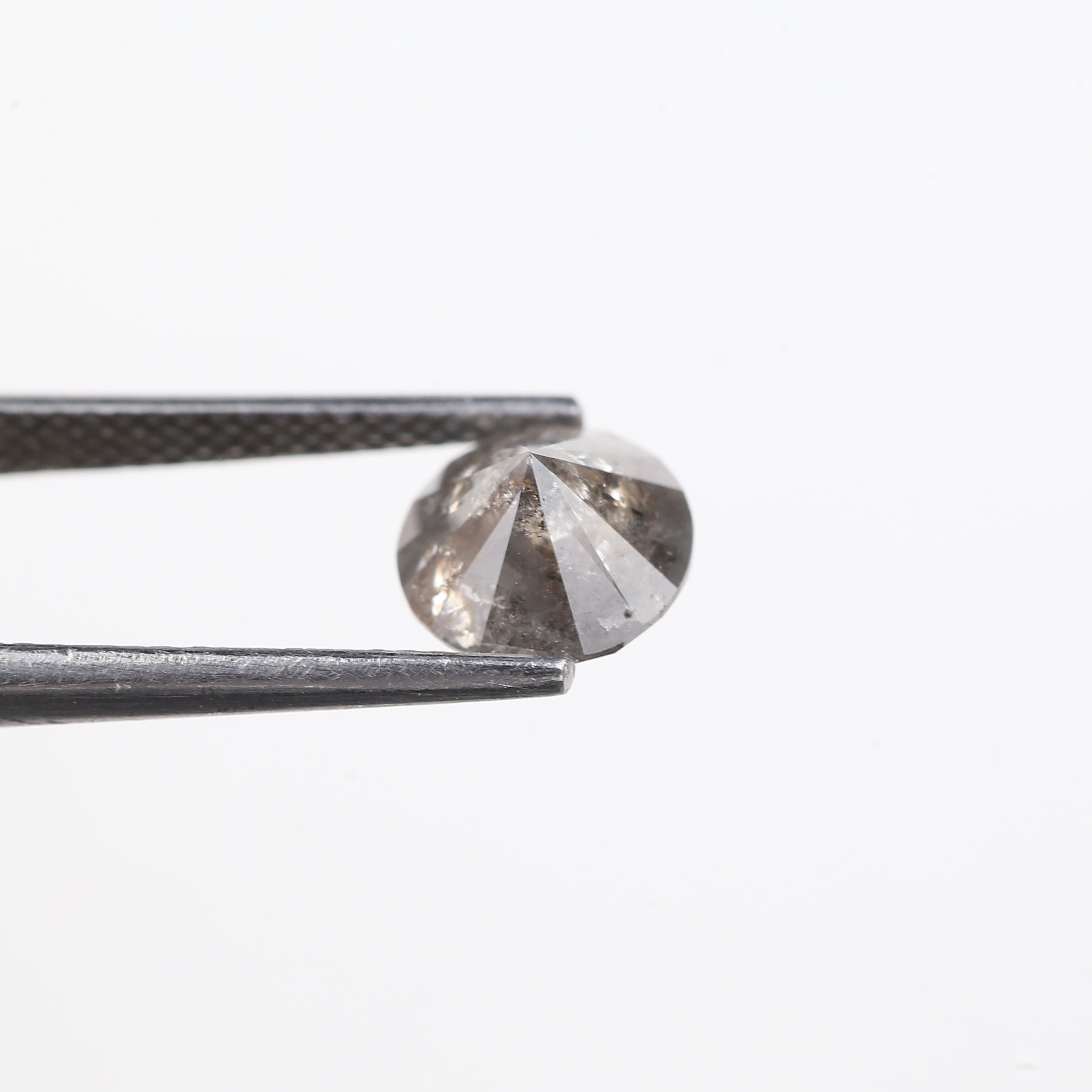 2 Carat Salt And Pepper Diamond Natural Grey Round Cut Diamond 7.65 MM