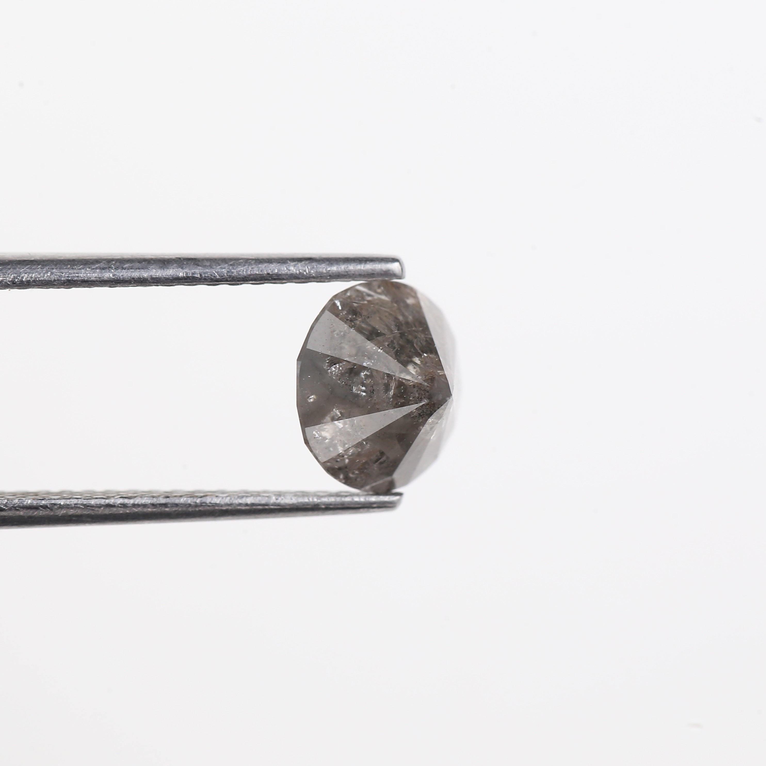 2 Carat Salt And Pepper Diamond Natural Grey Round Cut Diamond 7.65 MM