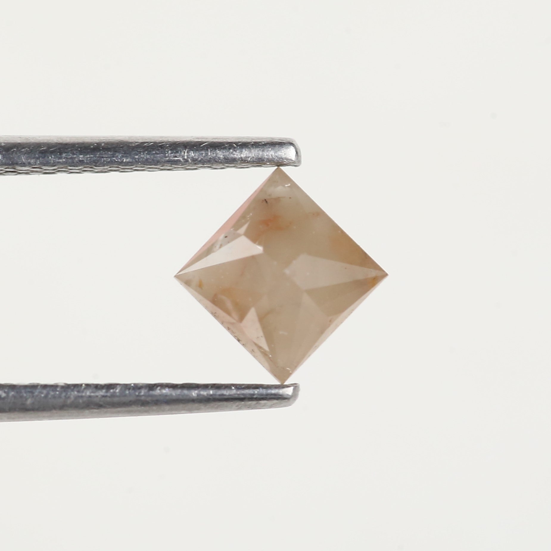 0.67 Ct Princess Cut Natural Salt and Pepper Diamond 4.8 MM