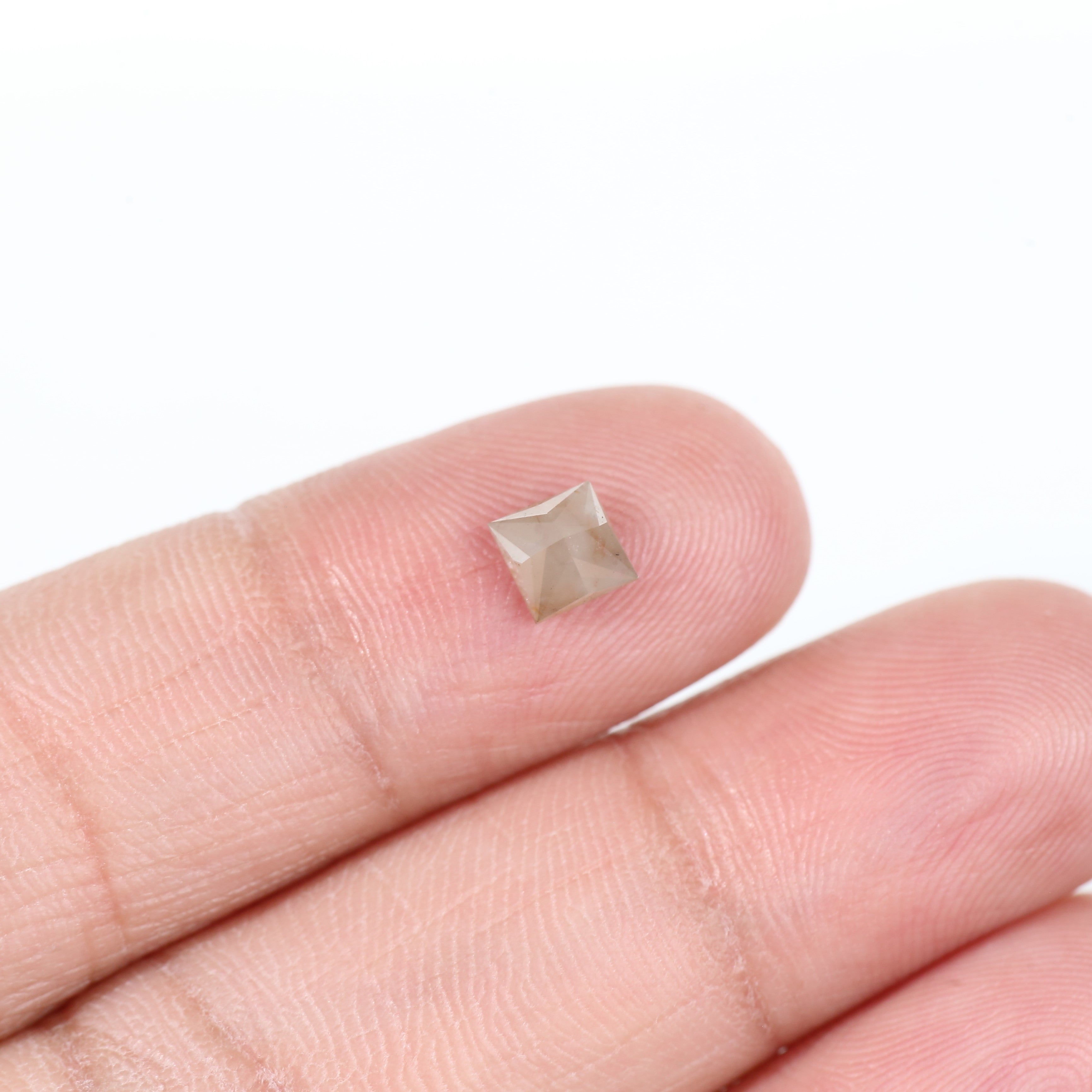 0.67 Ct Princess Cut Natural Salt and Pepper Diamond 4.8 MM