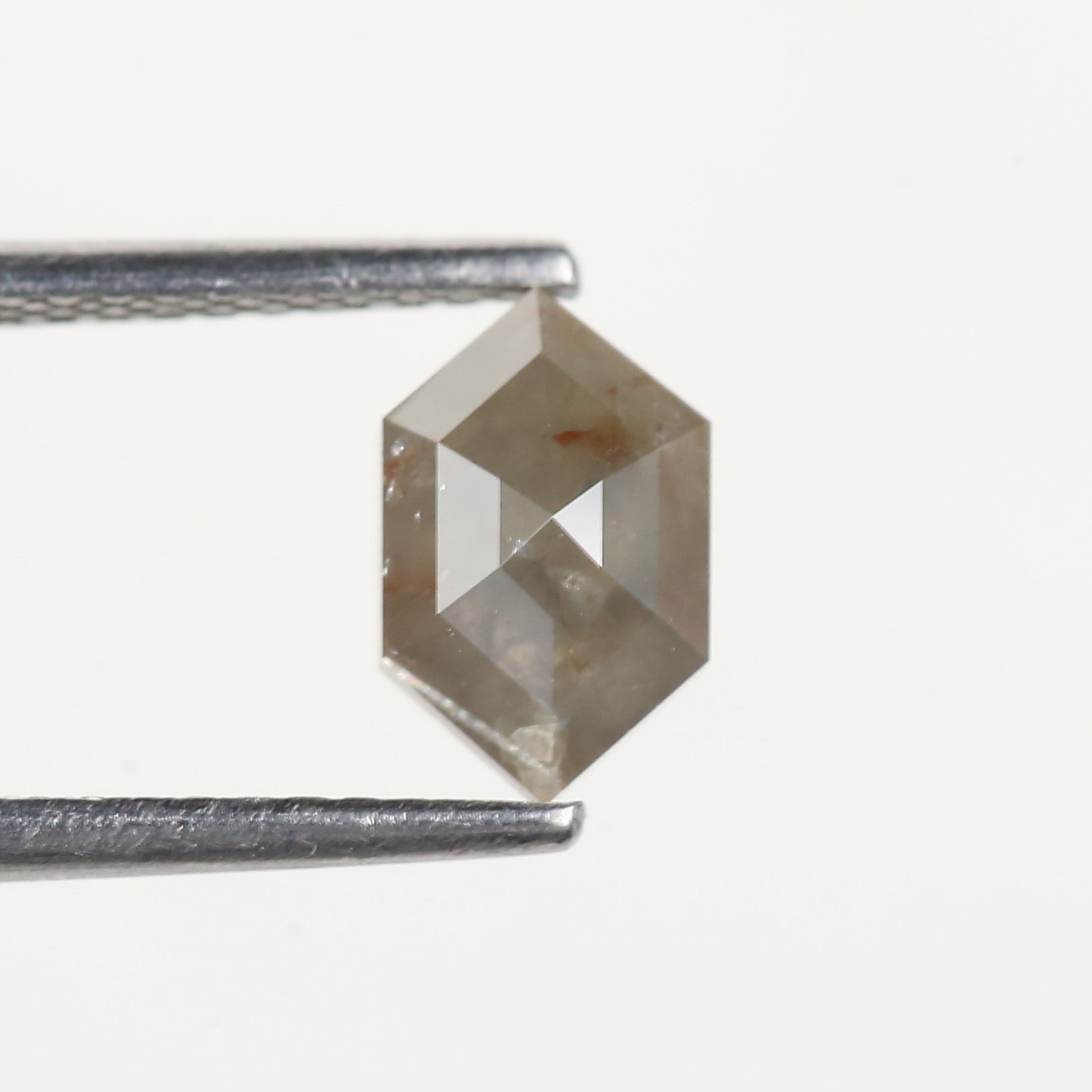 1 Carat Natural Hexagon Cut Salt and Pepper Diamond 7.7 MM