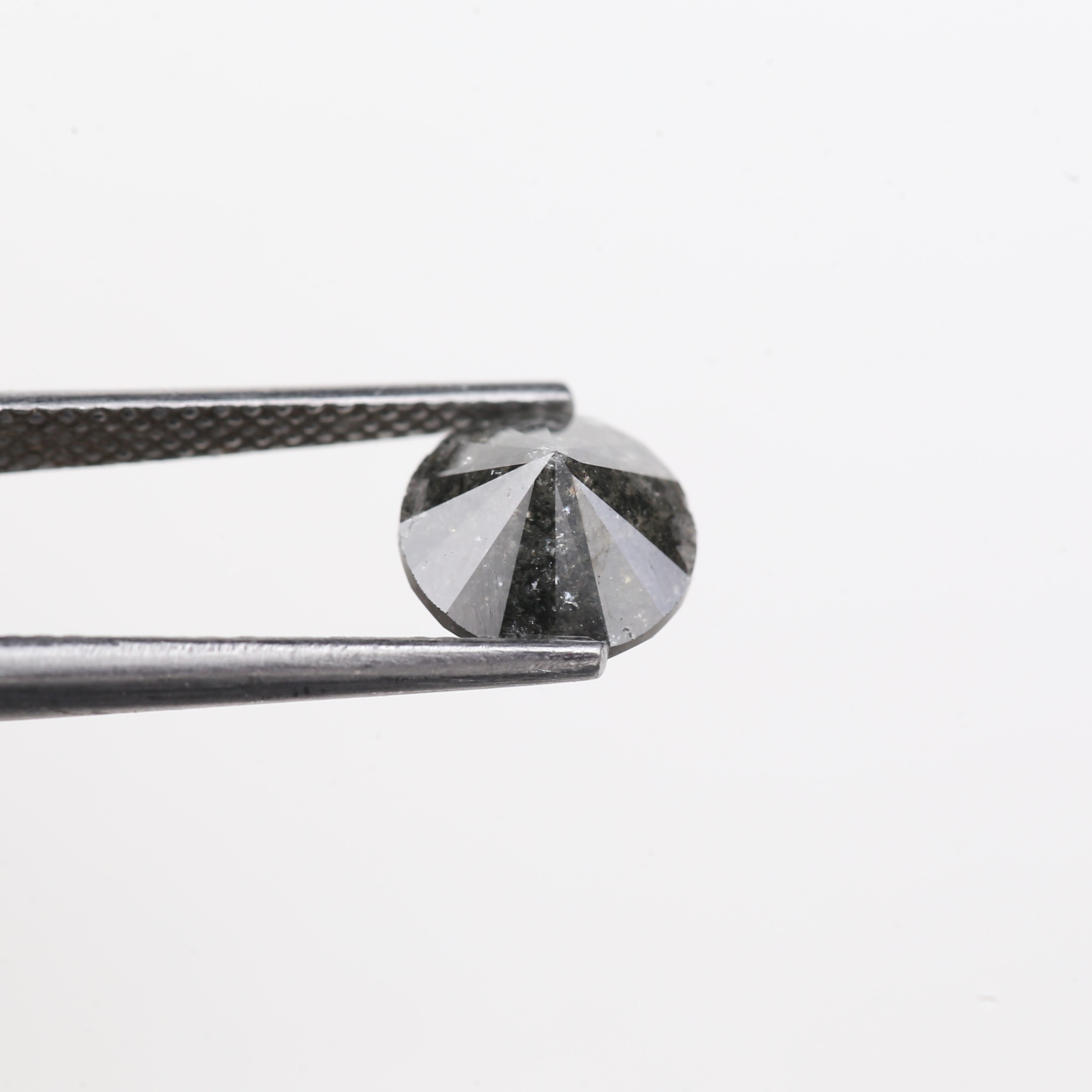 2.20 Carat Natural Salt And Pepper Diamond Black Round Diamond 7.70 MM