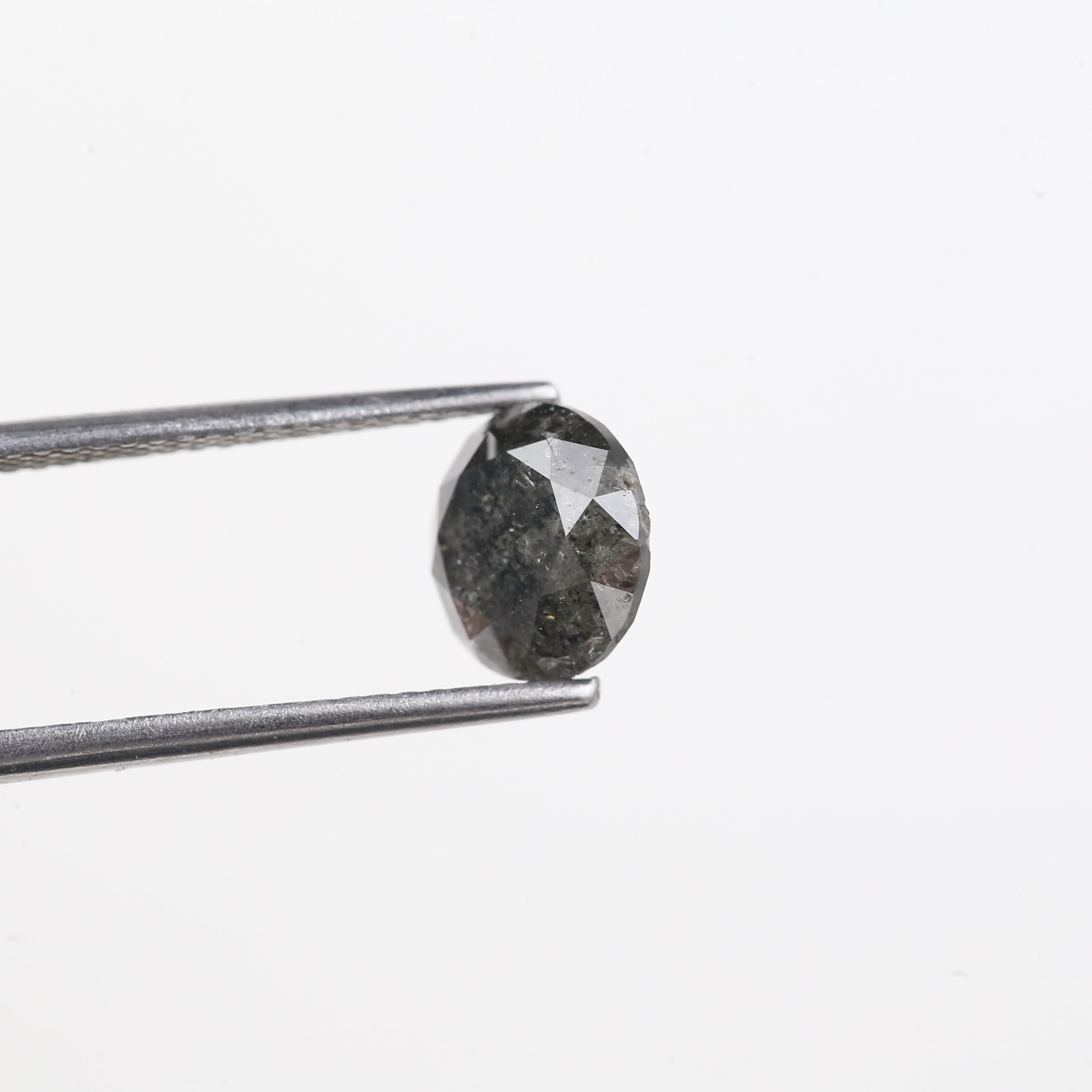 2.20 Carat Natural Salt And Pepper Diamond Black Round Diamond 7.70 MM