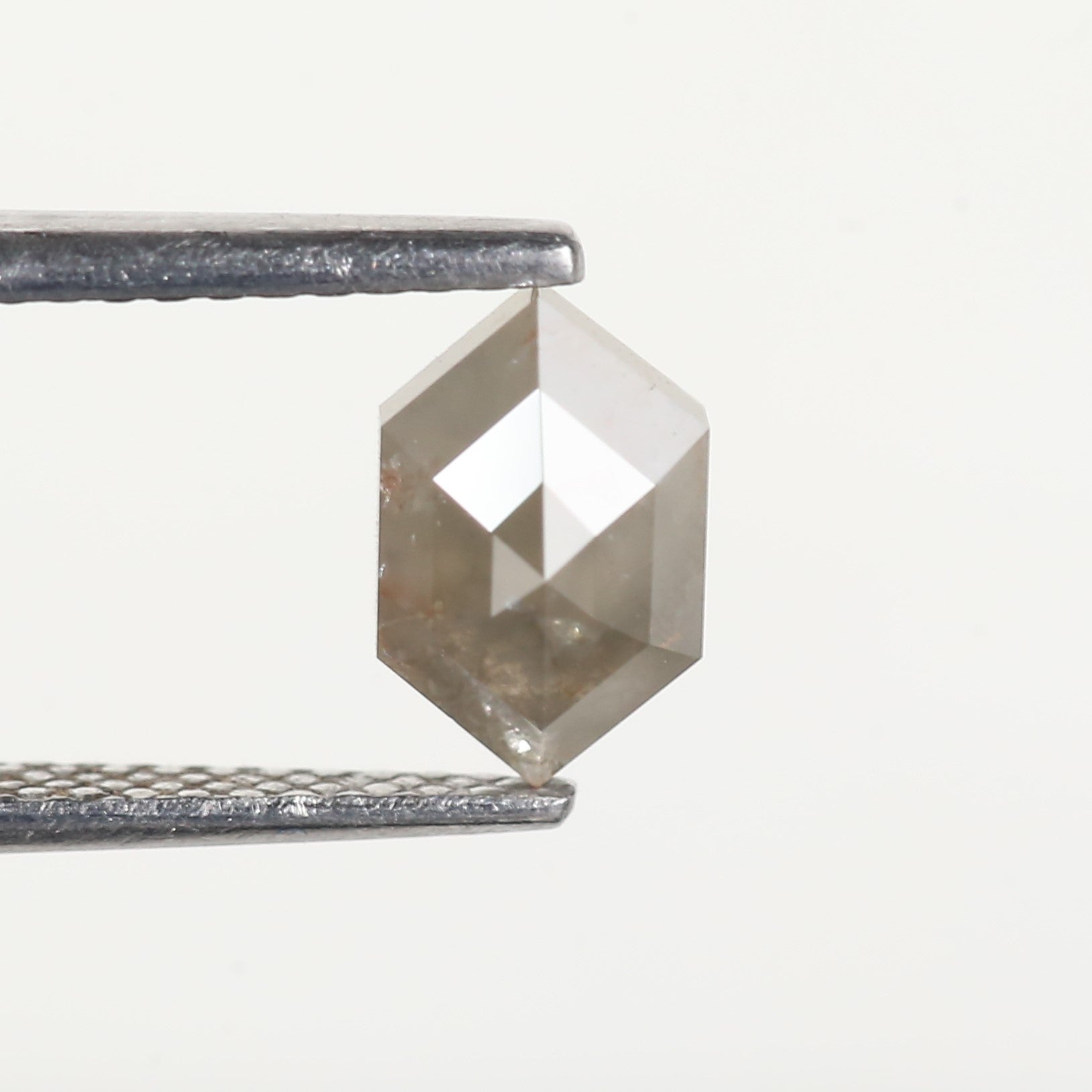 1 Carat Natural Hexagon Cut Salt and Pepper Diamond 7.7 MM
