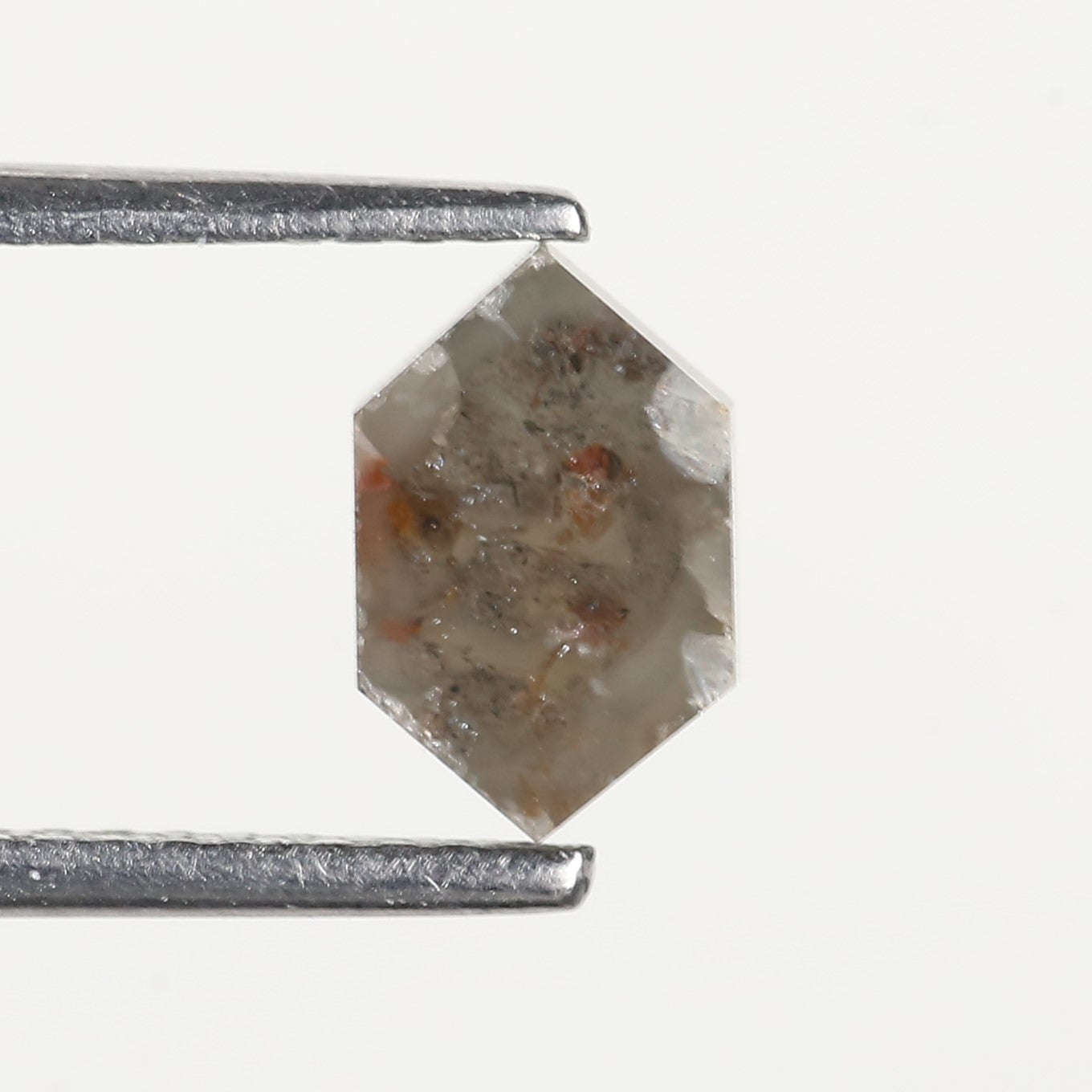 1 Carat Natural Hexagon Cut Salt and Pepper Diamond 7.7 MM