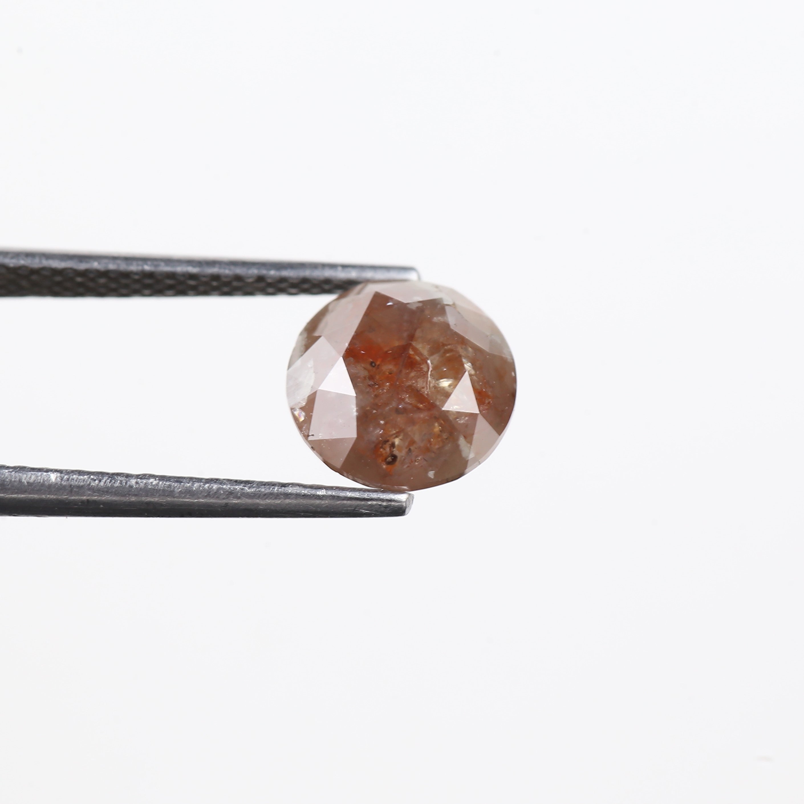 2.54 Carat Natural Salt And Pepper Diamond Orange Round Cut Diamond 8.20 MM