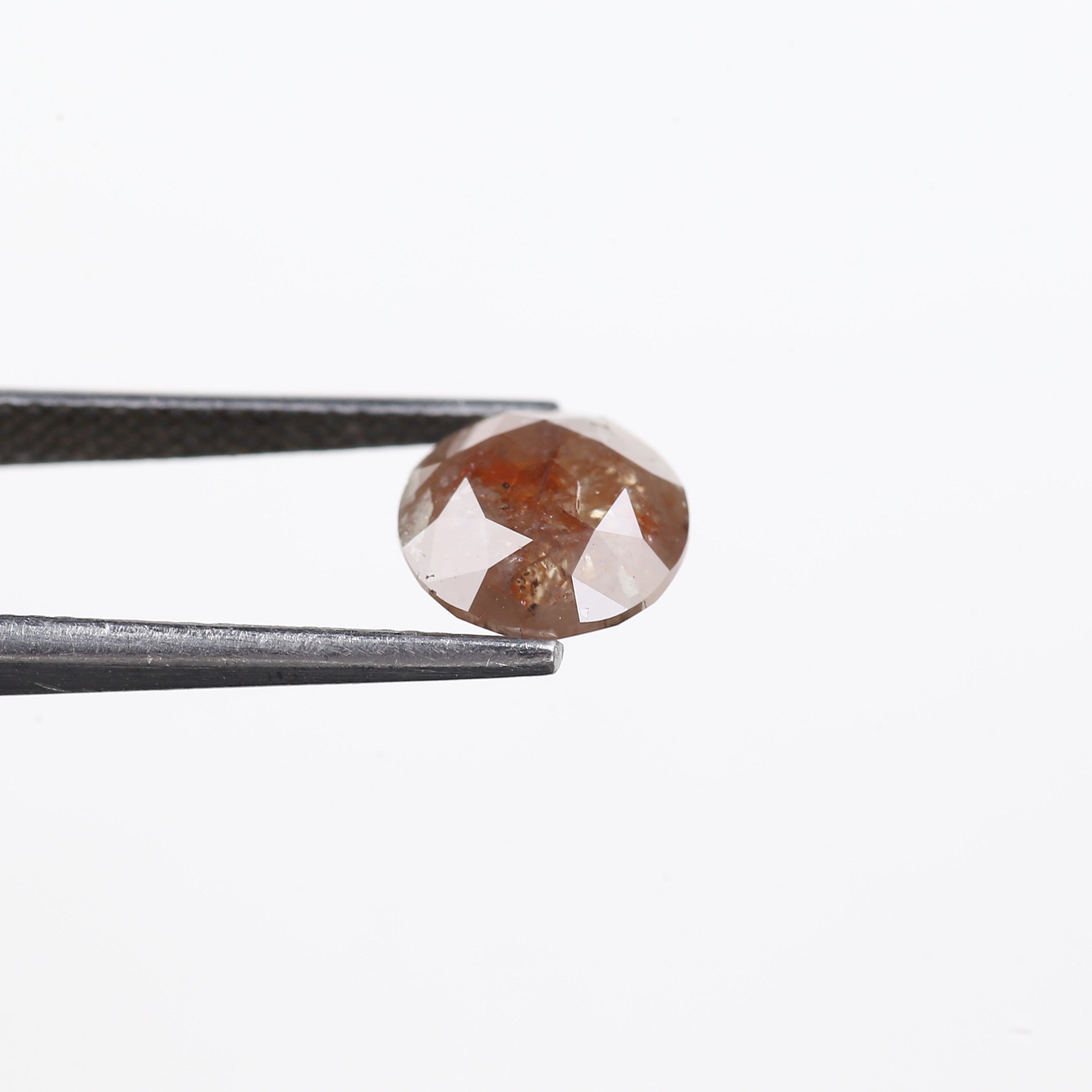 2.54 Carat Natural Salt And Pepper Diamond Orange Round Cut Diamond 8.20 MM