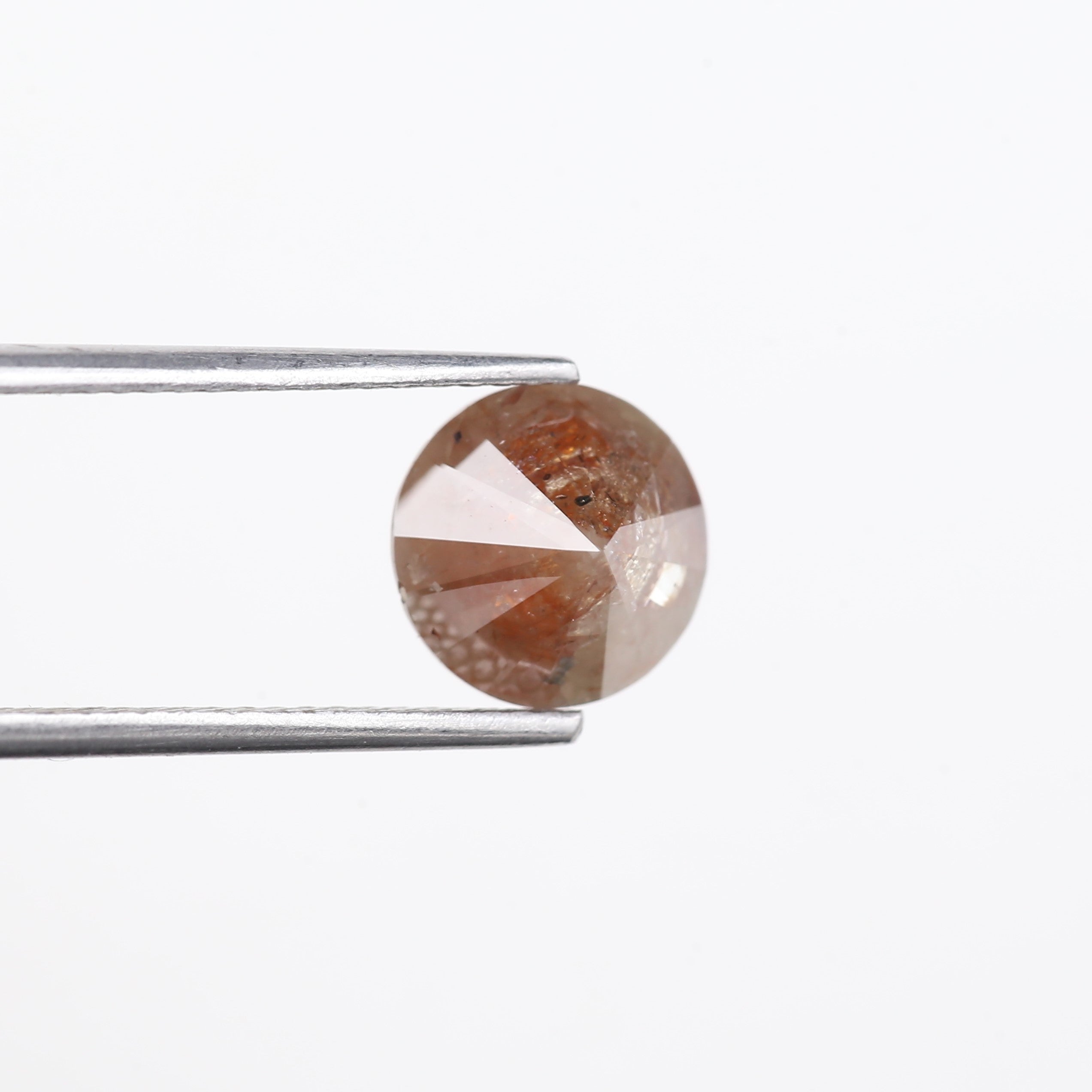 2.54 Carat Natural Salt And Pepper Diamond Orange Round Cut Diamond 8.20 MM