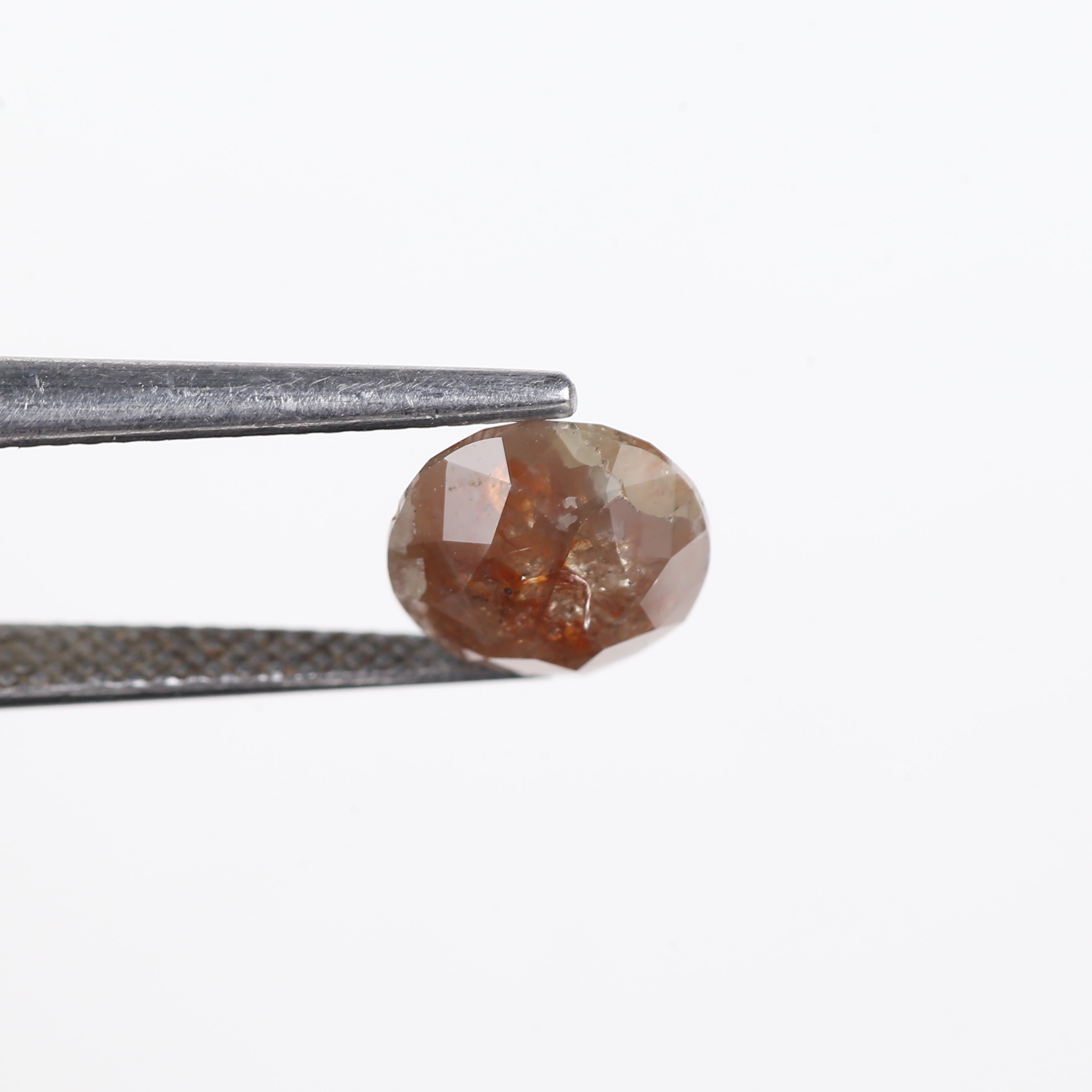 2.54 Carat Natural Salt And Pepper Diamond Orange Round Cut Diamond 8.20 MM