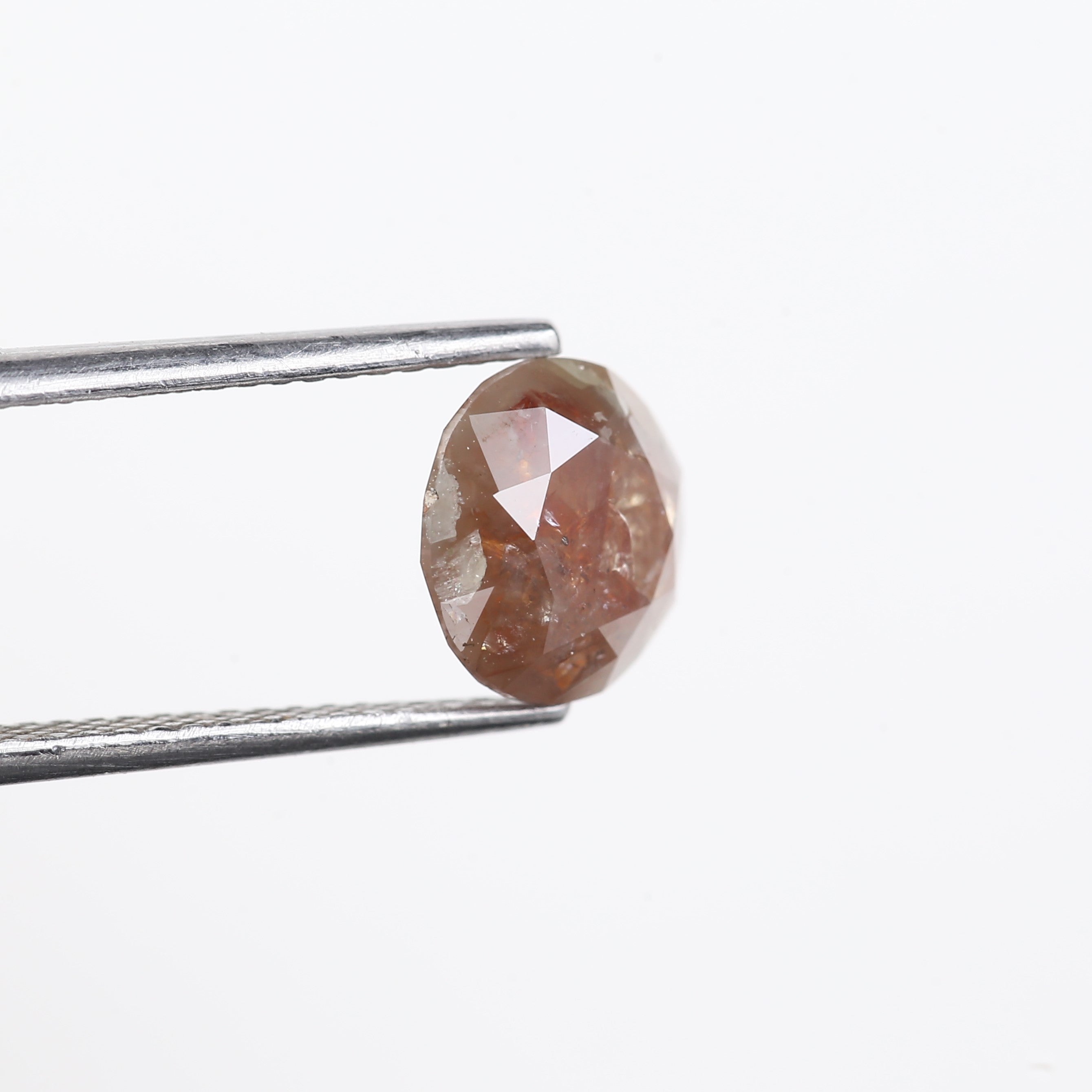 2.54 Carat Natural Salt And Pepper Diamond Orange Round Cut Diamond 8.20 MM