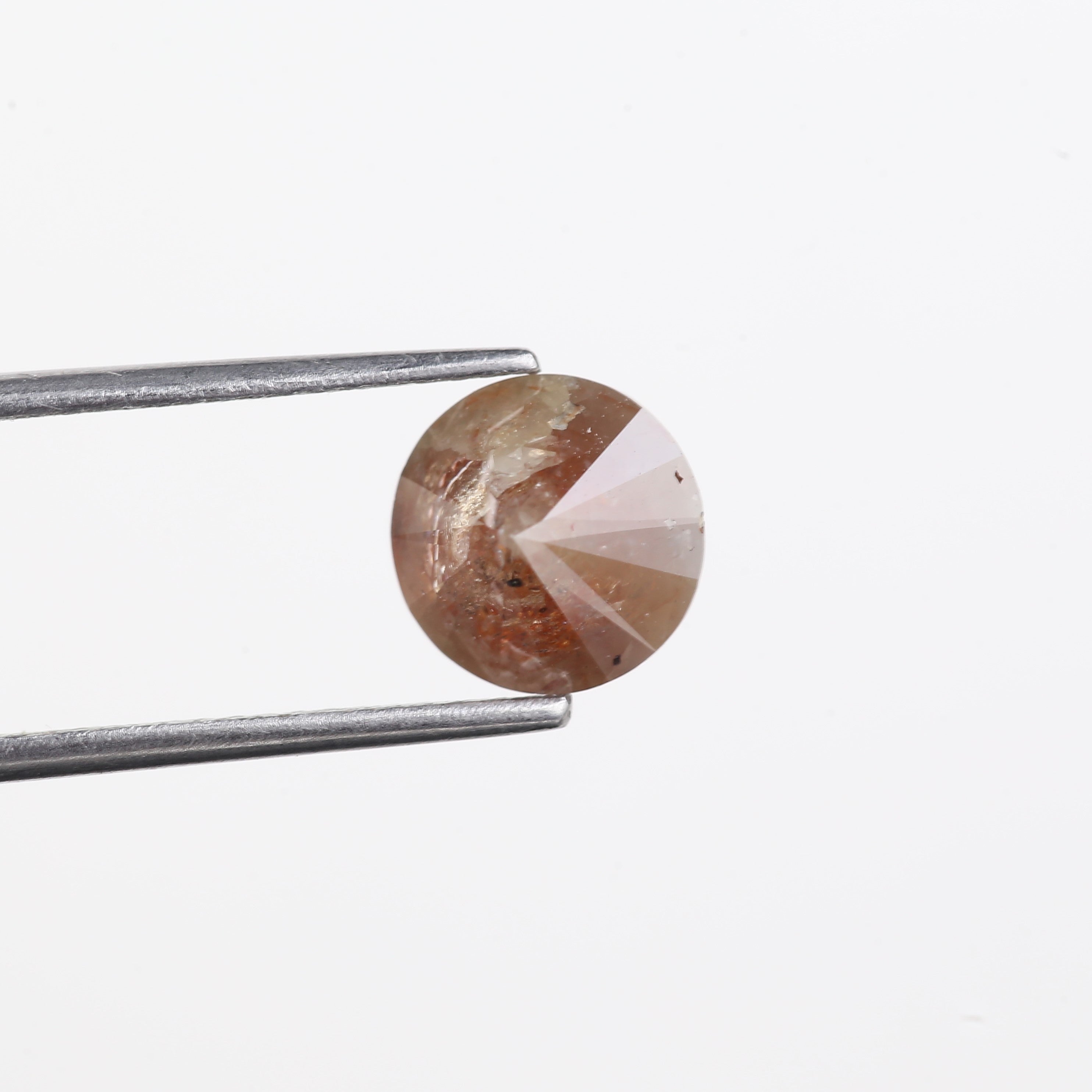 2.54 Carat Natural Salt And Pepper Diamond Orange Round Cut Diamond 8.20 MM