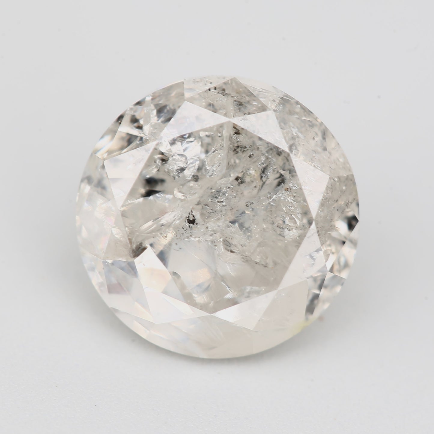 1.23 Carat Fancy Gray White Round Salt and Pepper Loose Diamond 6.5 MM - Blackdiamond