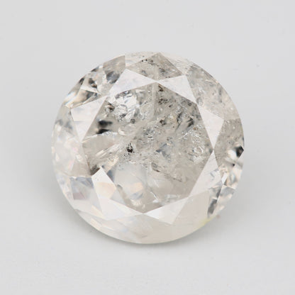 1.23 Carat Fancy Gray White Round Salt and Pepper Loose Diamond 6.5 MM - Blackdiamond