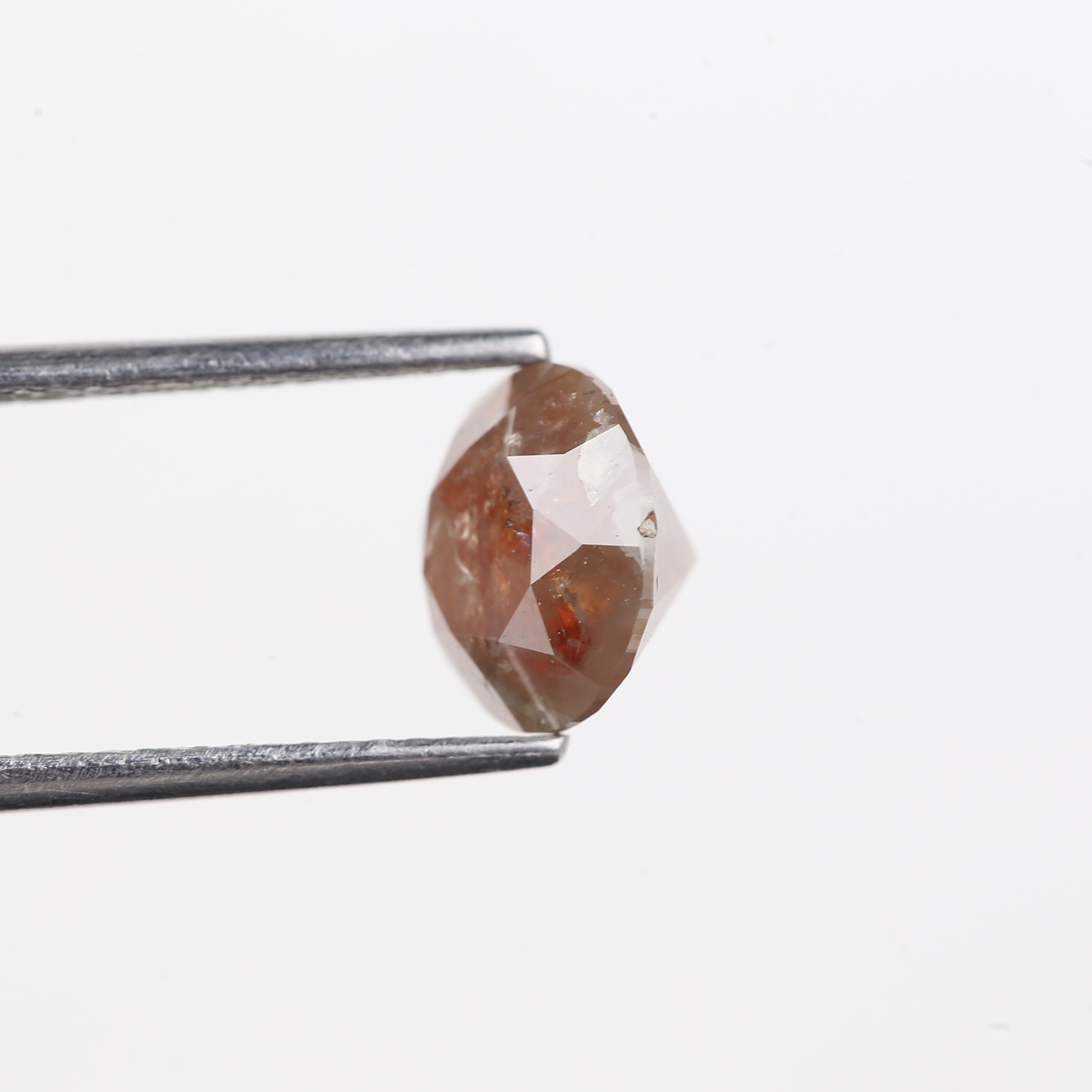 2.54 Carat Natural Salt And Pepper Diamond Orange Round Cut Diamond 8.20 MM