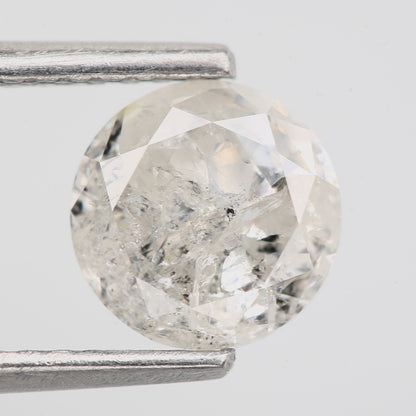 1.23 Carat Fancy Gray White Round Salt and Pepper Loose Diamond 6.5 MM - Blackdiamond