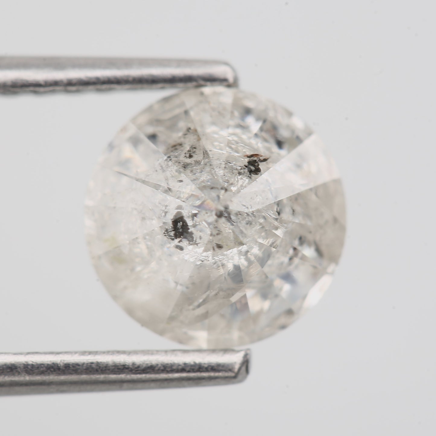 1.23 Carat Fancy Gray White Round Salt and Pepper Loose Diamond 6.5 MM - Blackdiamond