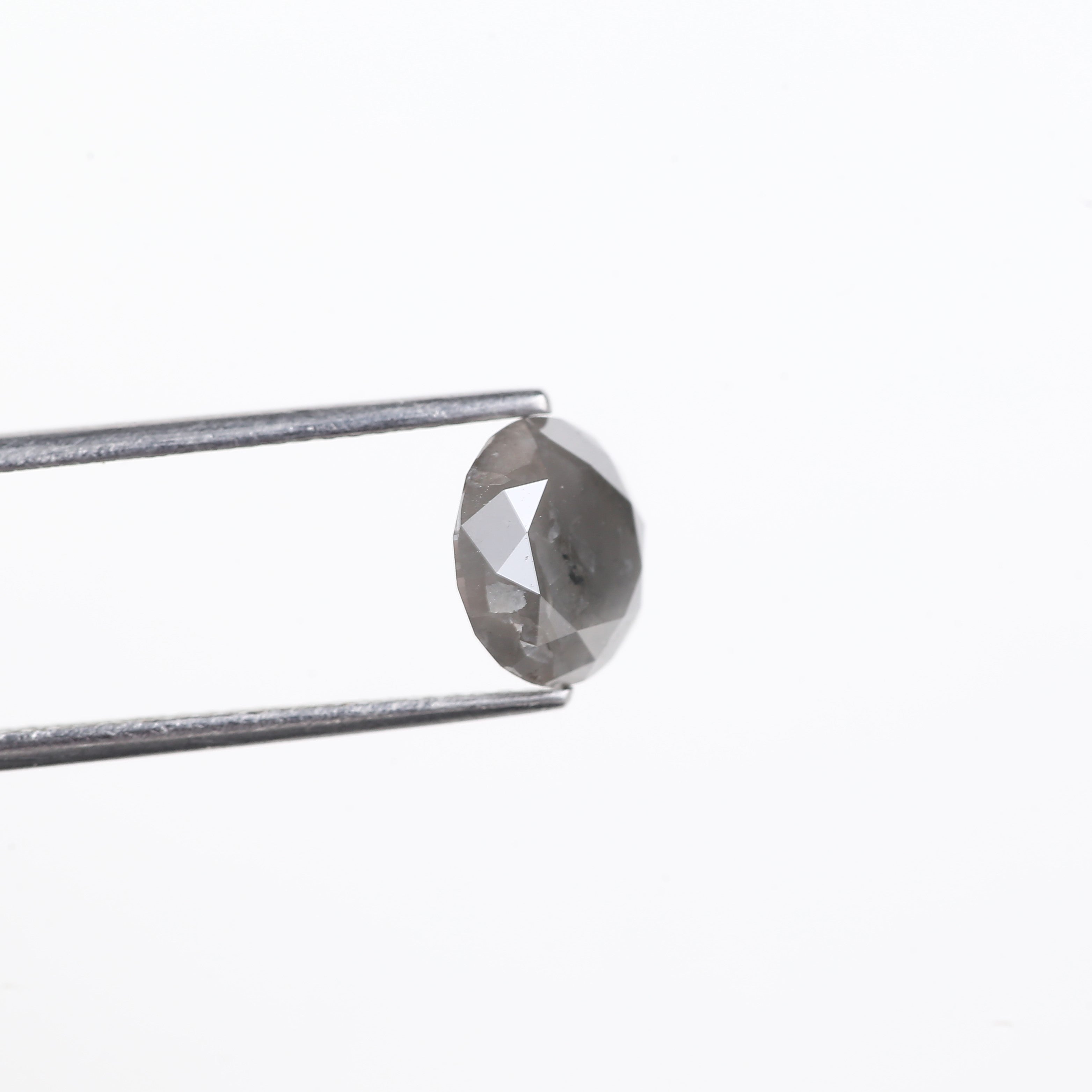 2.57 Carat Natural Salt And Pepper Diamond Gray Round Diamond 8.30 MM