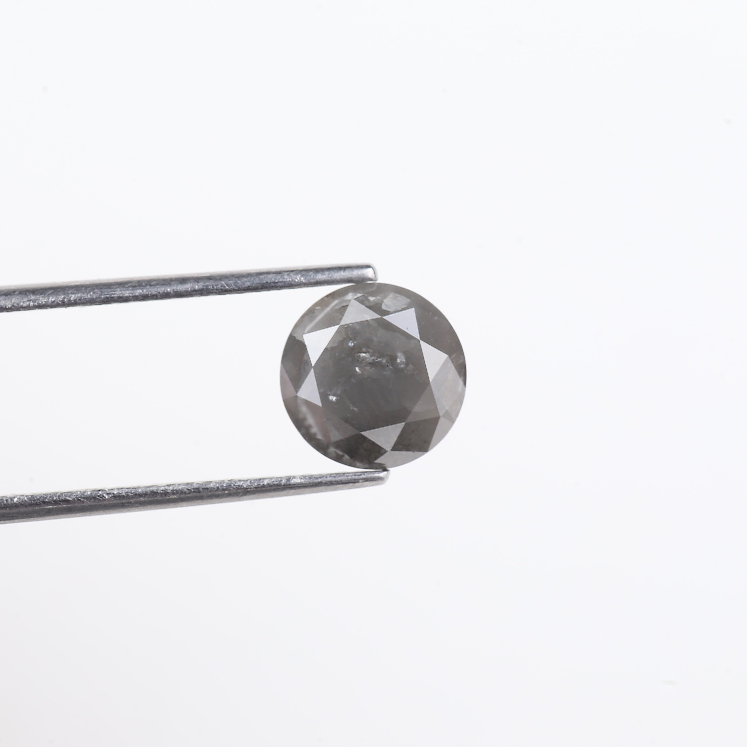 2.57 Carat Natural Salt And Pepper Diamond Gray Round Diamond 8.30 MM