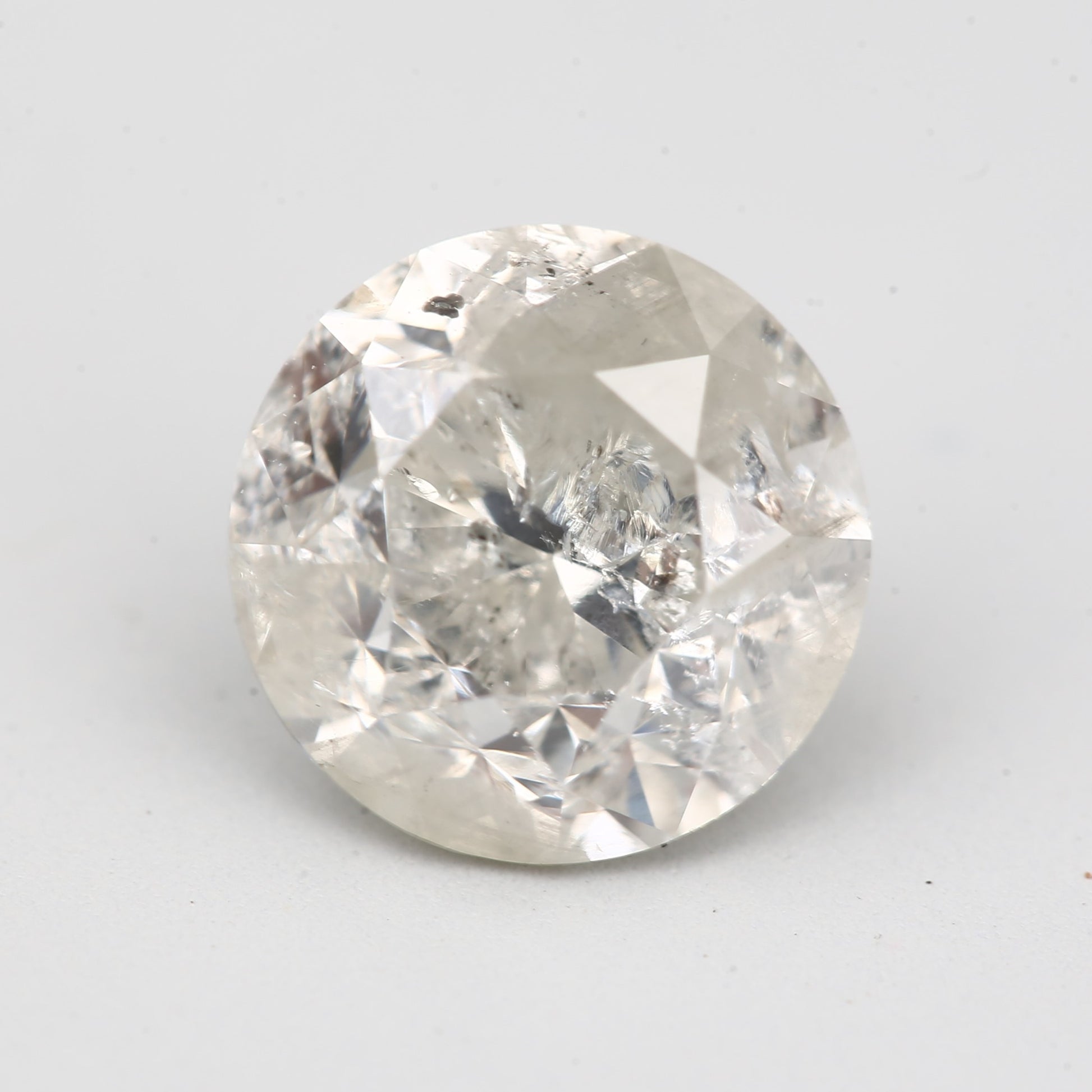 1.06 Carat Natural Icy White Round Cut Real Salt Pepper Diamond 6.2 MM - Blackdiamond