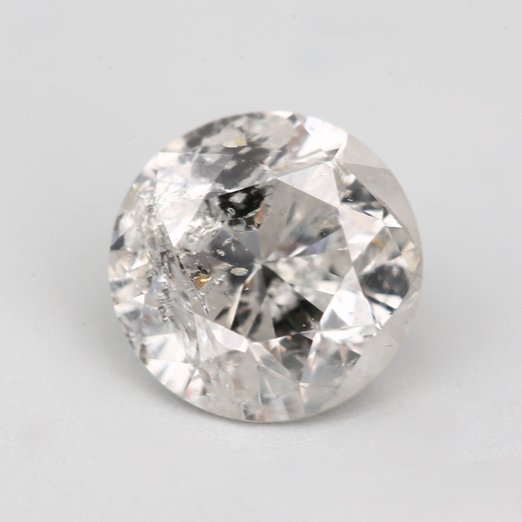 0.51 Carat Natural White Round Real Salt and Pepper Diamond 4.96 MM - Blackdiamond