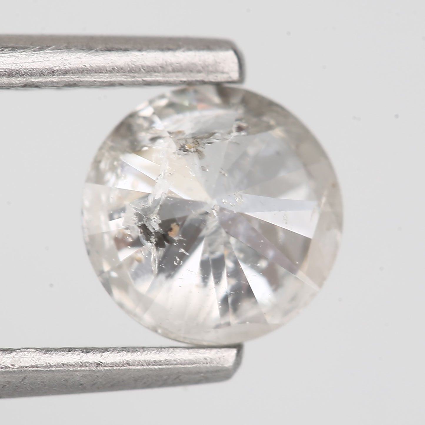 0.51 Carat Natural White Round Real Salt and Pepper Diamond 4.96 MM - Blackdiamond