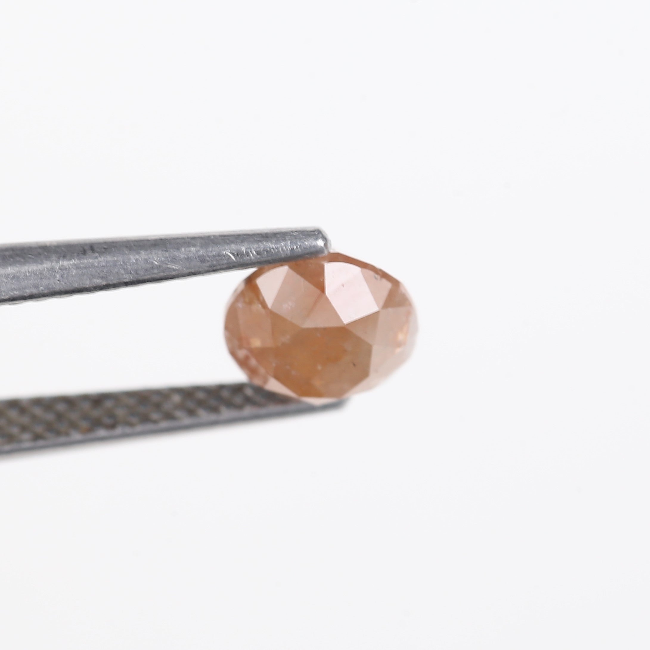 1.55 Carat Natural Salt And Pepper Orange Round Cut Diamond 6.56 MM